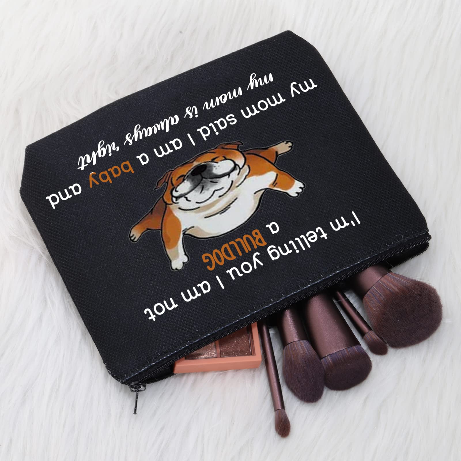 JNIAP Bulldog Cosmetic Bag - Cute English Bulldog Makeup Pouch for Dog Lovers | Perfect Gift for Bulldog Moms | Travel Toiletry Organizer for Women | Great for Travel, Gym & Daily Use