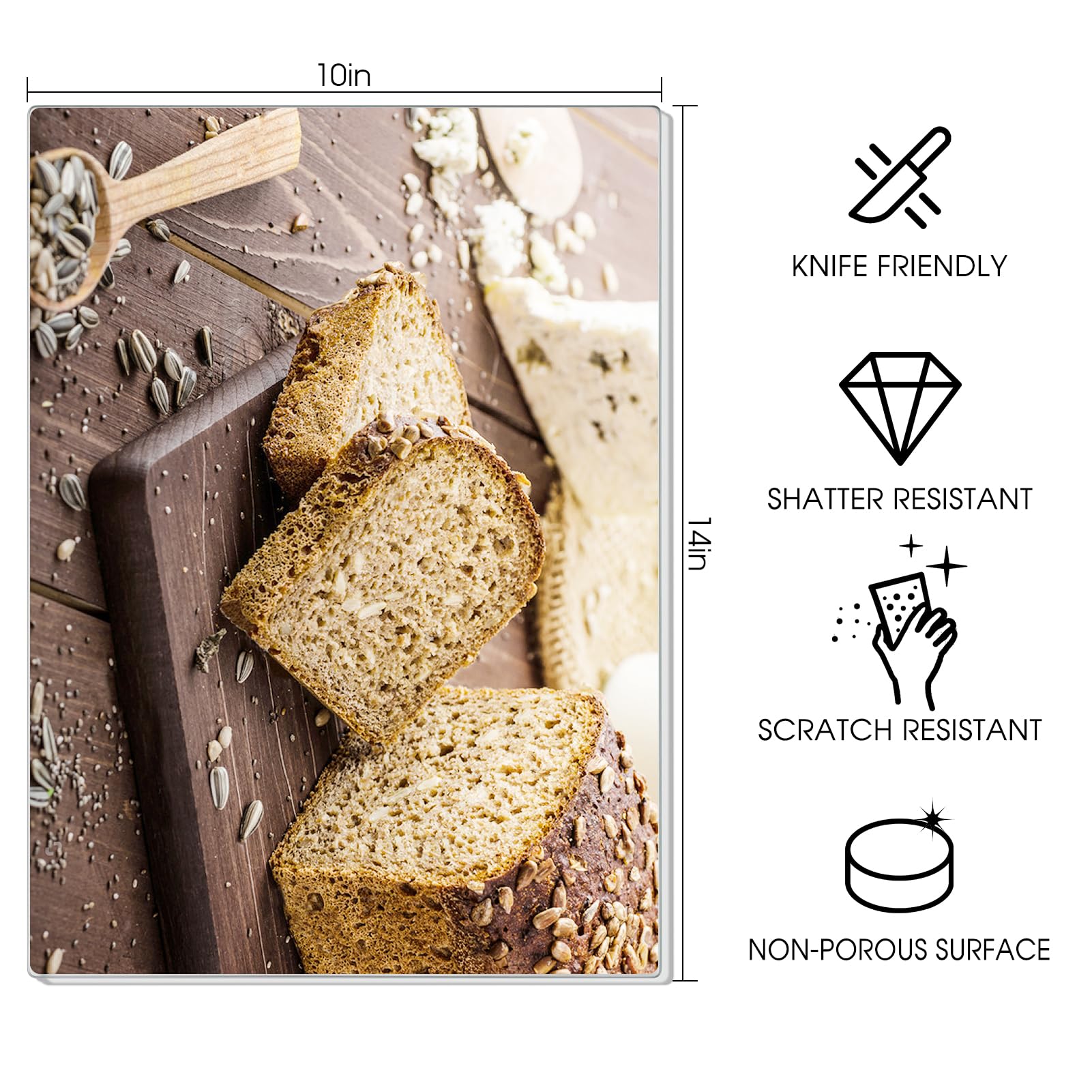 Premium JAMBALAY Tempered Glass Cutting Board - 10