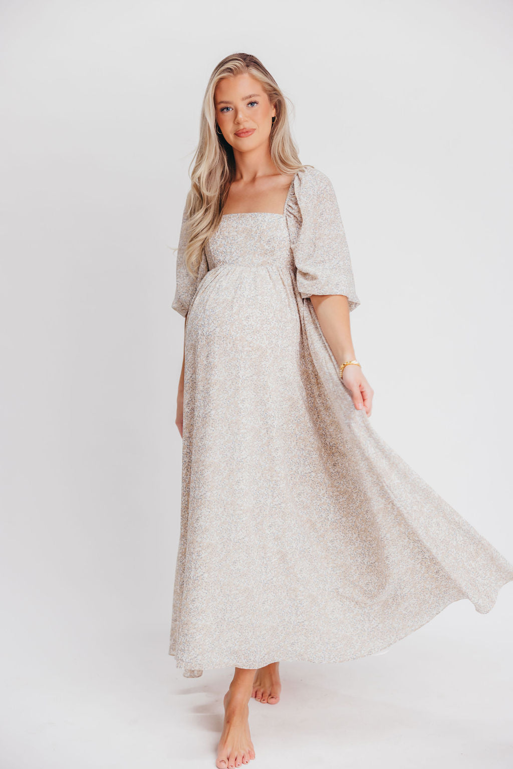 Elegant Mona 'Love Story' Maxi Dress - Bump Friendly & Inclusive Sizing (S-3XL) | Perfect for Maternity, Weddings & Special Occasions