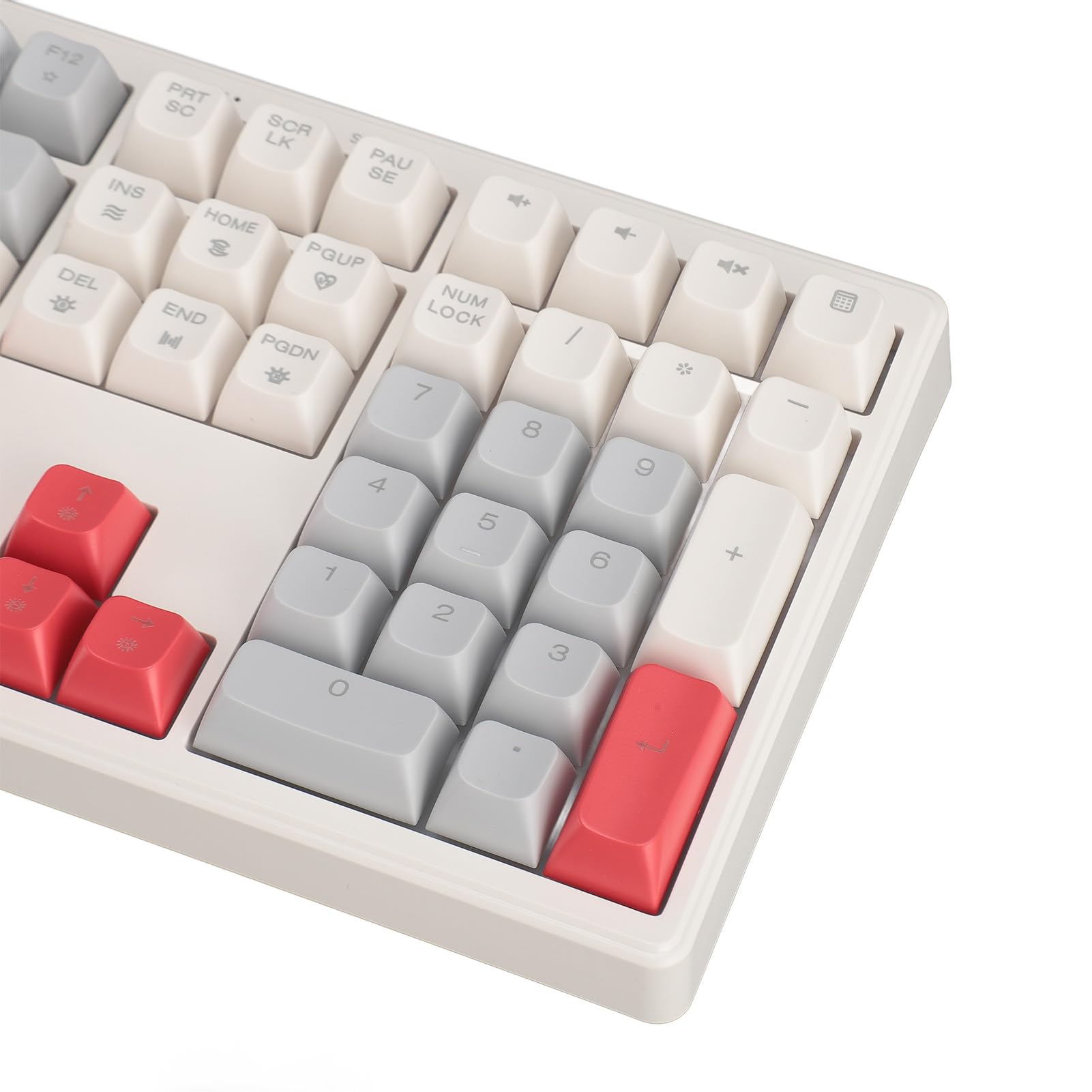 Yunseity RGB Backlit Wired Gaming Keyboard - 8 Color Light Modes, 108 Keys Mechanical Feel (Gray/White/Red) for PC, Laptop, Office & Home Gaming Setup