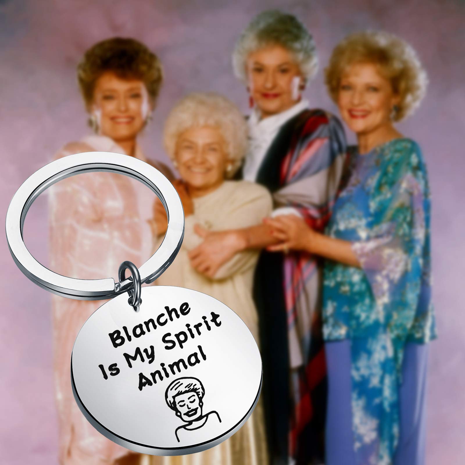 ENSIANTH Golden Fans Keychain - Dorothy, Blanche, Sophia, Rose Inspired Spirit Animal Gift for Women & Friends | Perfect for Birthday, Christmas, Party Favors & Friendship Tokens