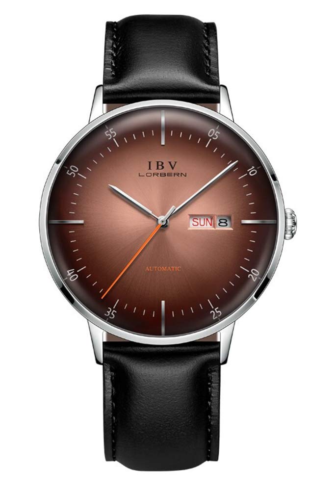 Premium Automatic Self-Winding Men's Watch with Genuine Leather Strap - Classic Dress Watch for Business, Formal & Everyday Wear
