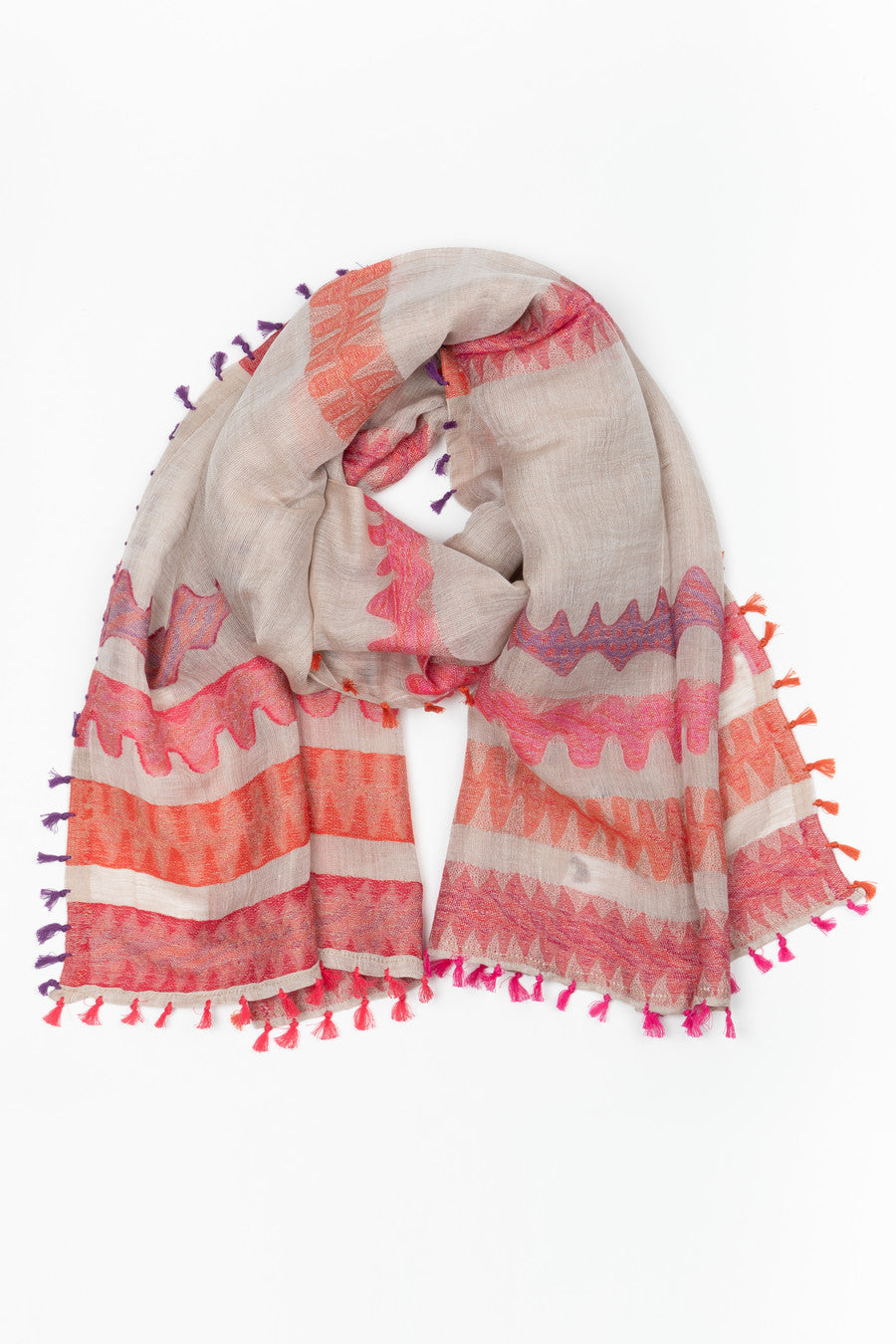 Ceara Multi Tassel Scarf - Stylish Bohemian Fashion Accessory for Women | Perfect for Fall, Winter & Special Occasions