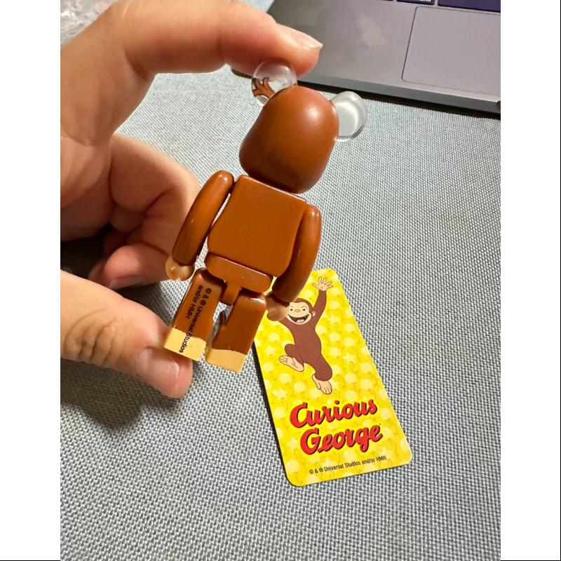 Bearbrick Series 37 ANIMAL Curious George 100% Collectible Figure - Limited Edition Vinyl Art Toy for Display & Gifts - Perfect for Anime Fans, Home Decor, and Office Collections