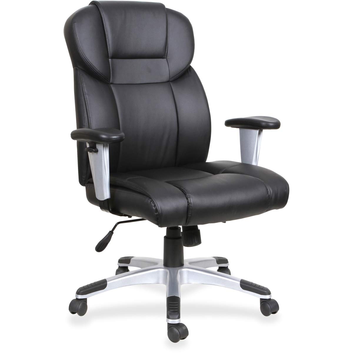 Premium High-Back Leather Executive Office Chair - Ergonomic Swivel Desk Chair with Lumbar Support for Home & Business Use - Black