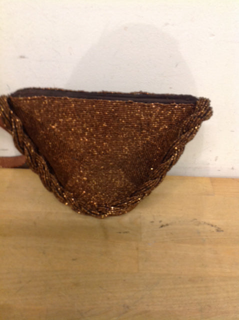 Vintage Copper Beaded Handbag for Women - Elegant Evening Clutch for Parties, Weddings & Special Occasions
