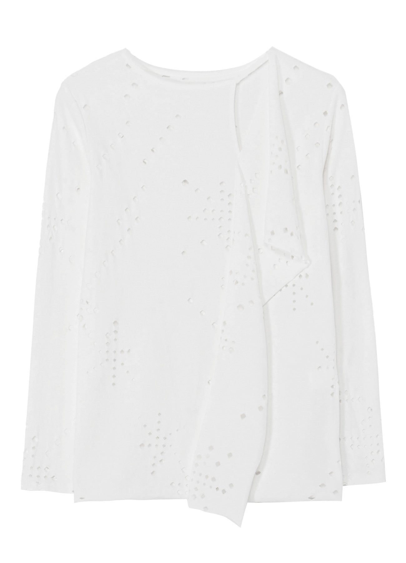 Breathable Cotton Jersey Long Sleeve T-Shirt with Unique Hole Design - Casual Comfort for Everyday Wear, Gym & Outdoor Activities