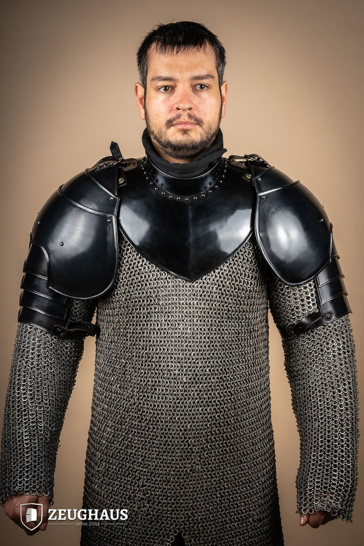 Medieval Knight Pauldron Burnished Steel Shoulder Armor - Perfect for LARP, Cosplay, and Renaissance Fairs