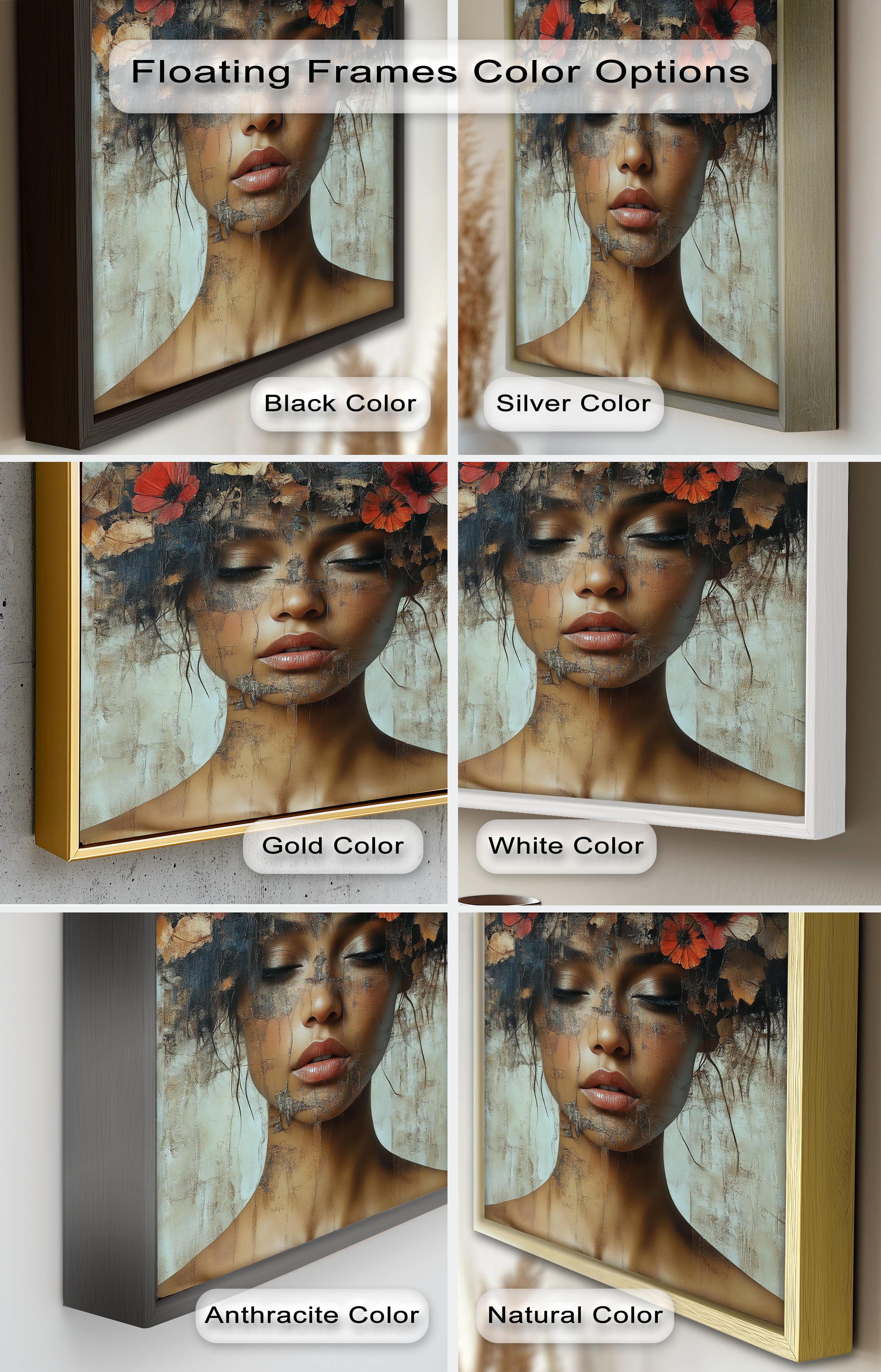 Ethereal Boho Flower Oil Painting - Autumn Reverie Wall Art for Home Decor, Living Room, Bedroom & Office | Handmade Canvas Artwork