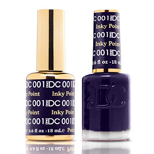 DnD DC Inky Point #001 UV LED Gel Polish Set - 2x18ml with FREE Matching Nail Polish | Long-Lasting Salon-Quality Manicure for Home & Professional Use | Perfect for Nail Art, French Tips, and Special Occasions