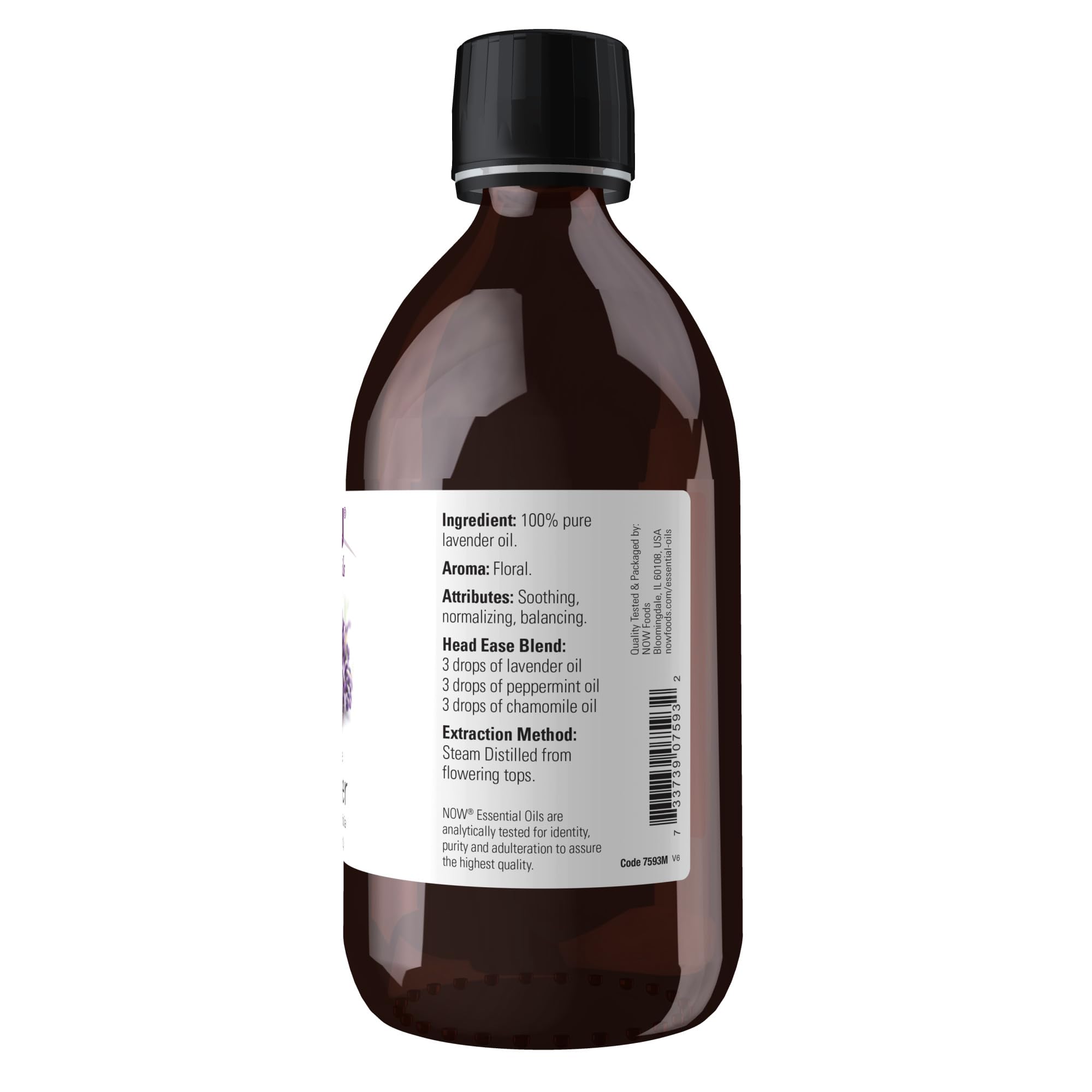 NOW Foods 100% Pure Lavender Essential Oil - 16 oz, Steam Distilled, Vegan, Child Resistant Cap for Soothing Aromatherapy | Perfect for Diffusers, Massage, Bath & Relaxation at Home