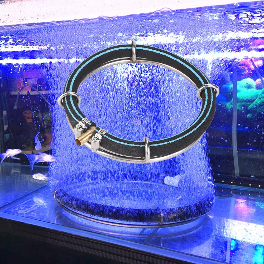 TOPNCN 25cm Aquarium Air Stone Disc - Round Bubble Diffuser Ring for Fish Tank, Pond Oxygenation & Aeration - Durable Bubble Stone for Freshwater & Saltwater Aquariums (Perfect for Betta Tanks, Hydroponics & Turtle Habitats)