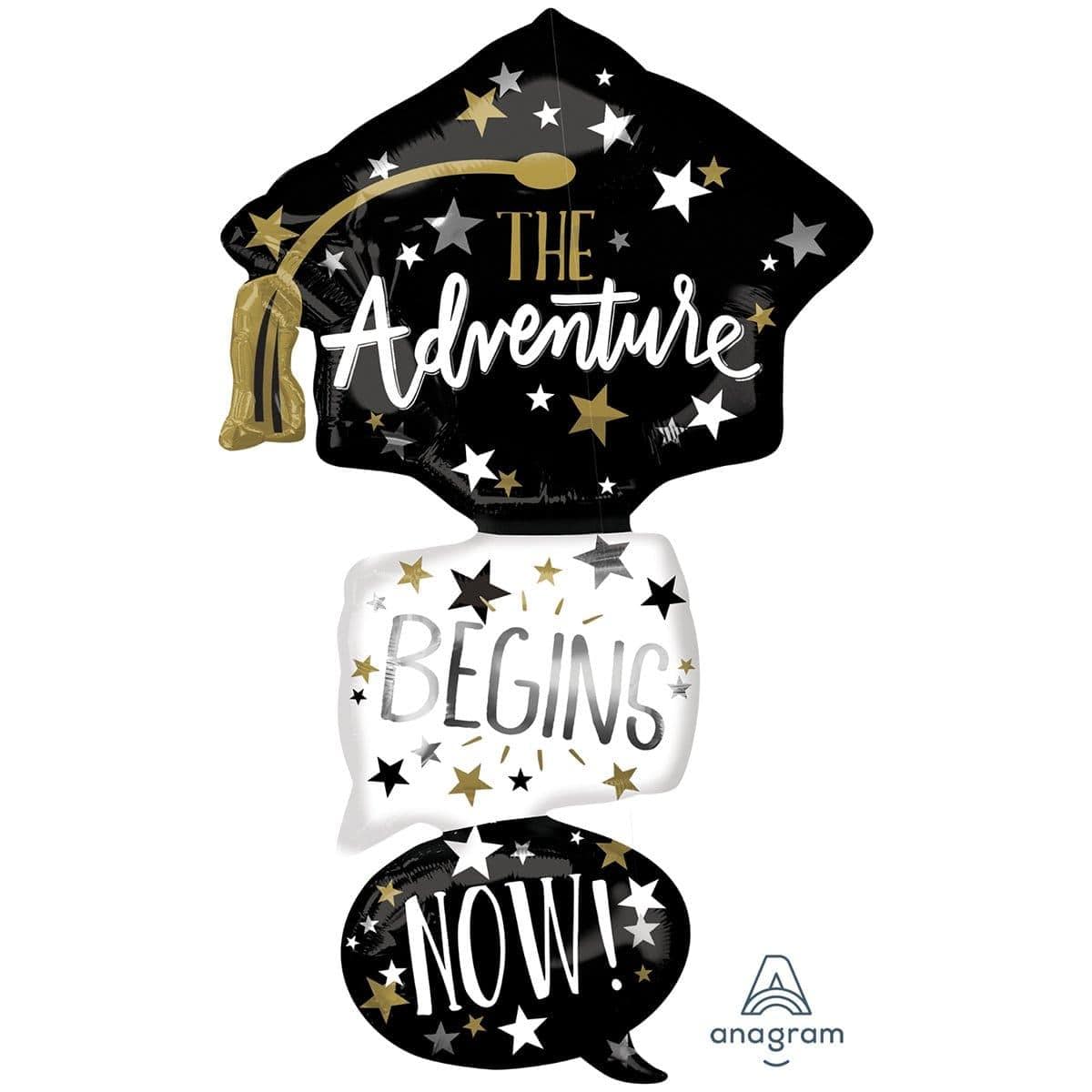Adventure Begins Supershape Balloon - Colorful Latex Party Balloons for Birthday, Wedding & Baby Shower Decorations - Perfect for Indoor & Outdoor Events