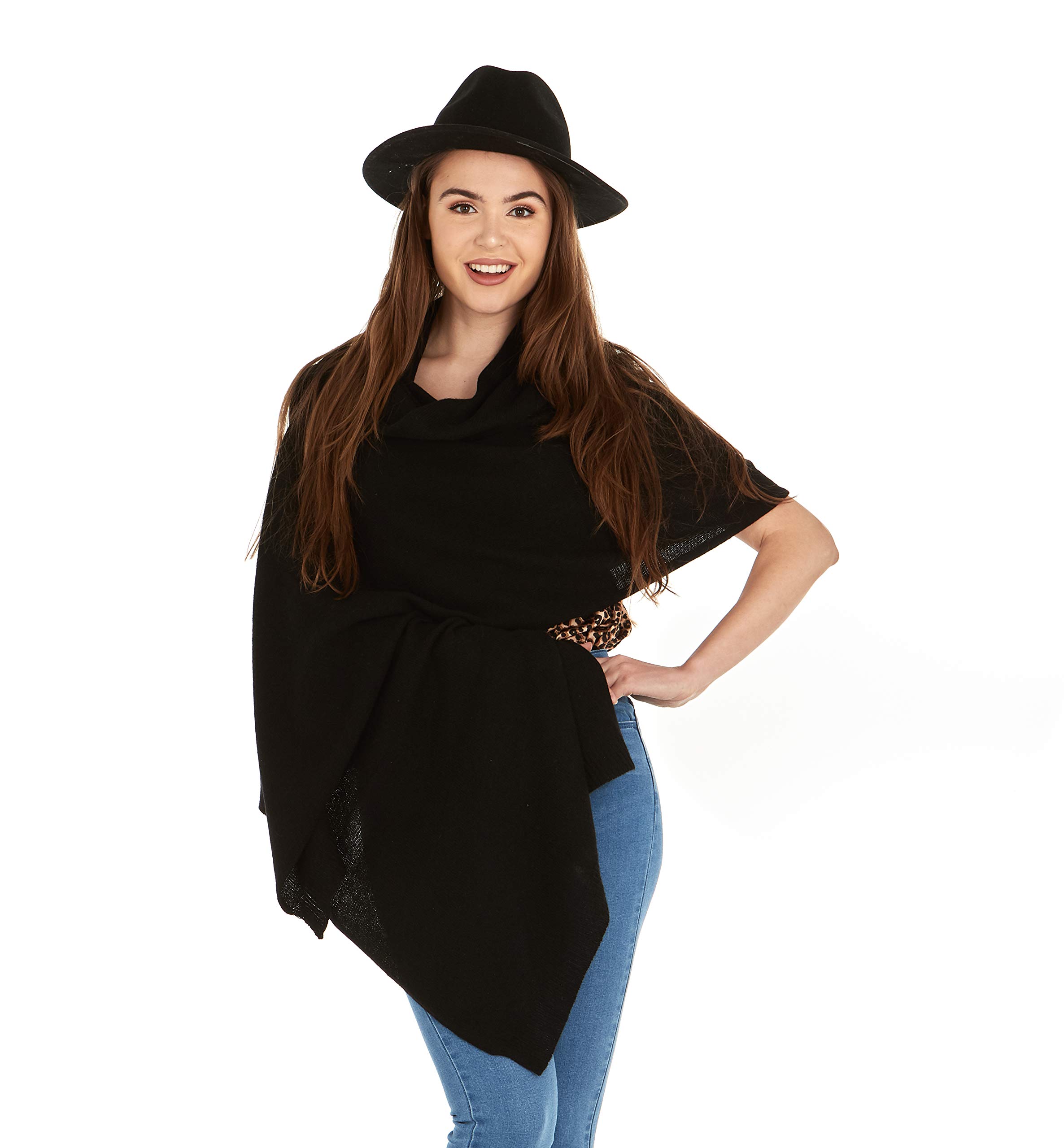 100% Pure Cashmere Knitted Wrap Pashmina Shawl - Extra Large Soft Scarf Stole for Women | Winter Fashion Accessory, Travel Gift, Office & Evening Wear