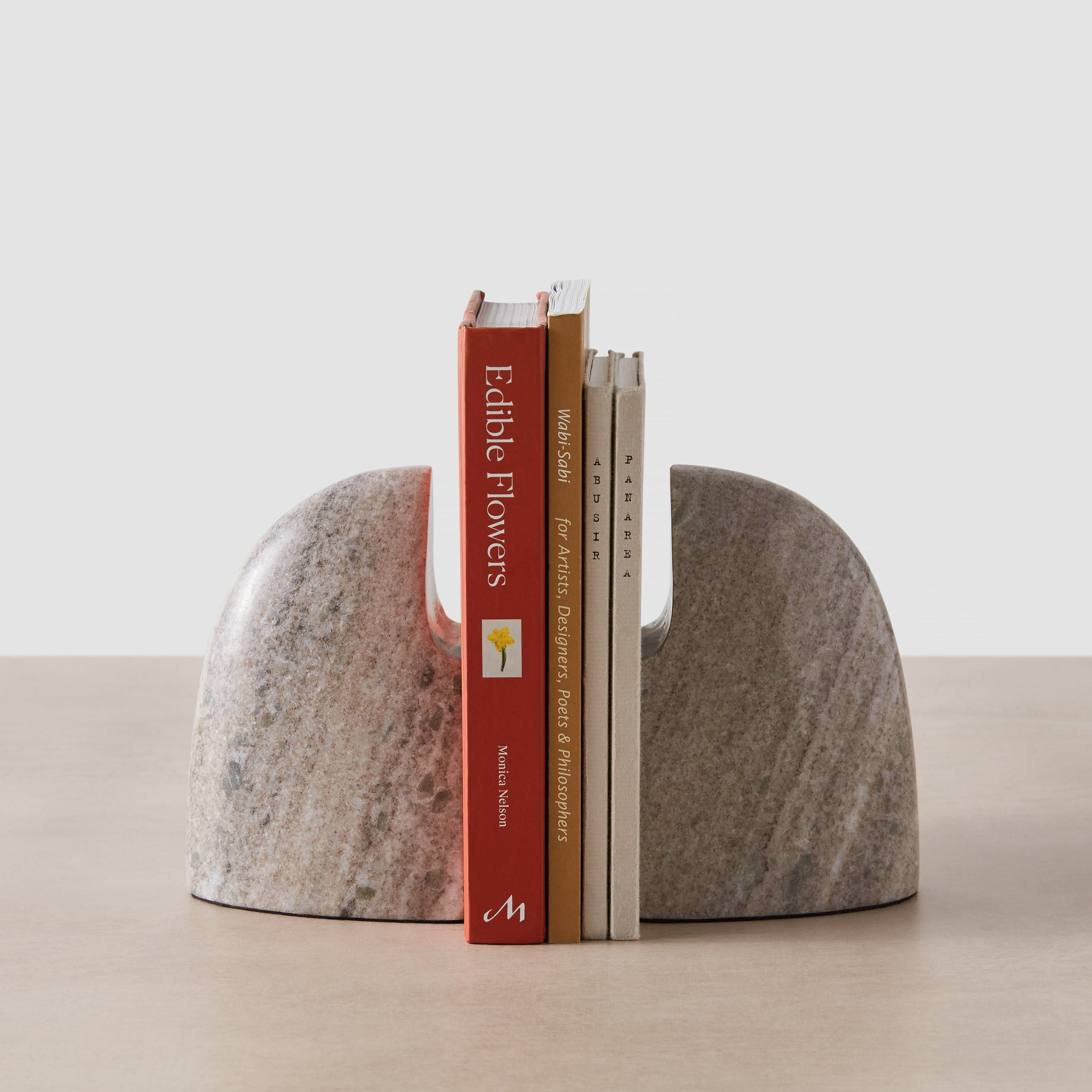 Anima Marble Bookends Set of 2 - Heavy Duty Stone Book Supports for Home Office, Library & Shelf Decor - Elegant Book Organizers for Bookshelves, Desks & Gift Giving