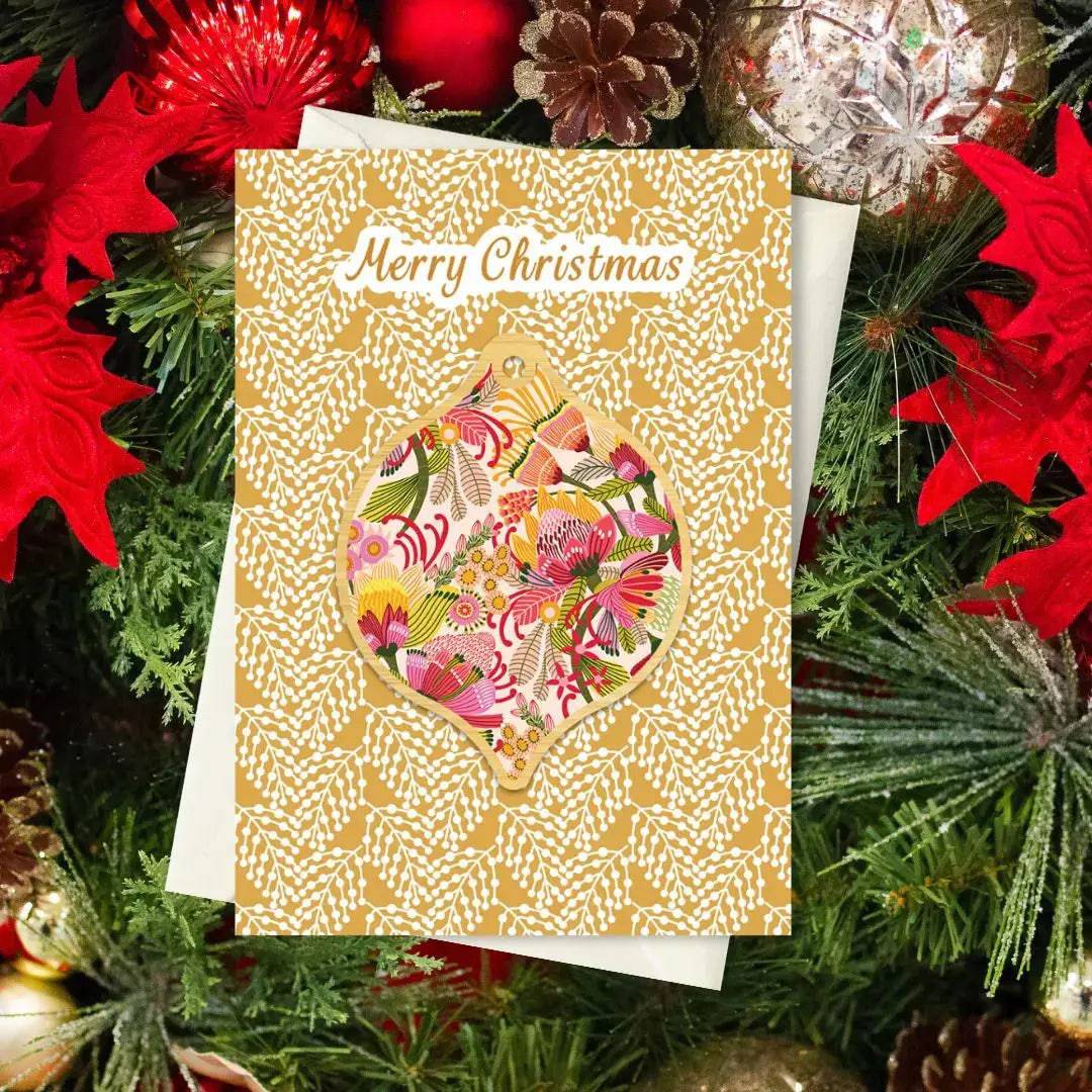 Handmade Wild Proteas Christmas Ornament - Unique Floral Holiday Decoration for Tree, Wreath & Festive Home Decor