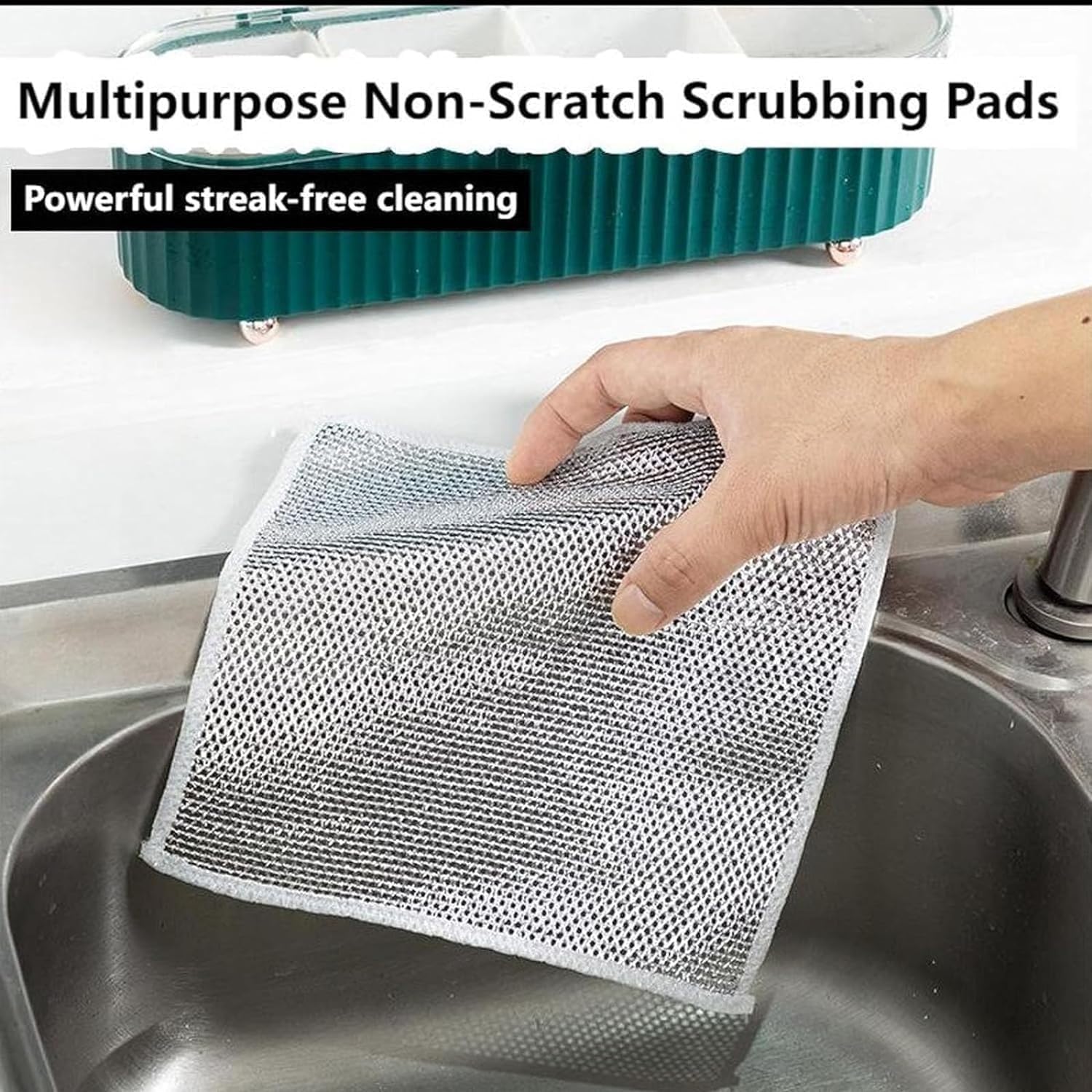 GAPTUR Multipurpose Non-Scratch Wire Dishwashing Rags - Reusable Metal Mesh Cleaning Cloth for Kitchen, Balcony & Household Cleaning - Wet & Dry Use Essential Cleaning Pack (5-Pack) - Perfect for Pots, Pans, Grills & Outdoor Equipment