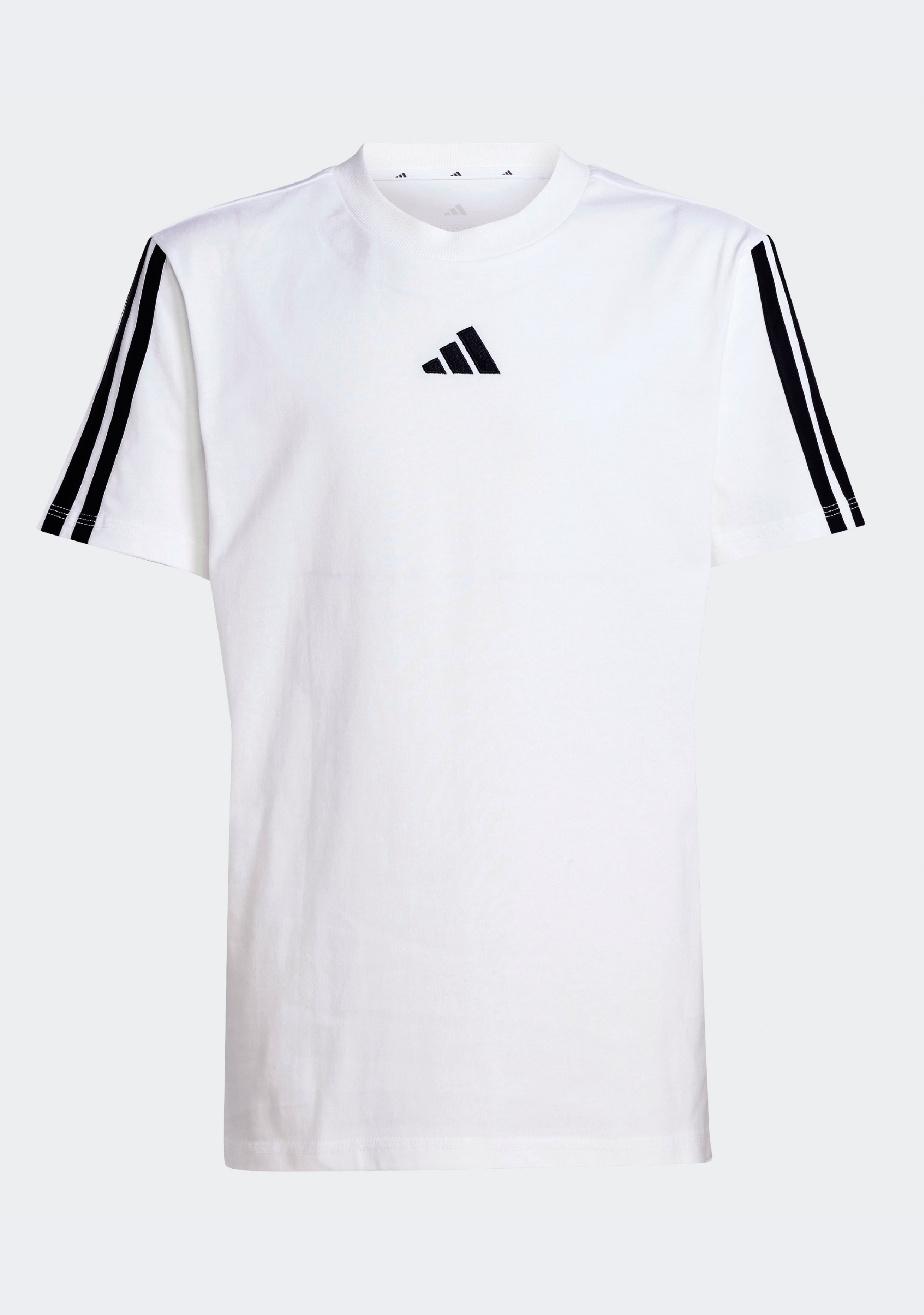 Adidas Kids' 3 Stripe Essentials T-Shirt - Comfortable Cotton Short Sleeve Tee for Boys & Girls - Perfect for School, Sports & Everyday Wear