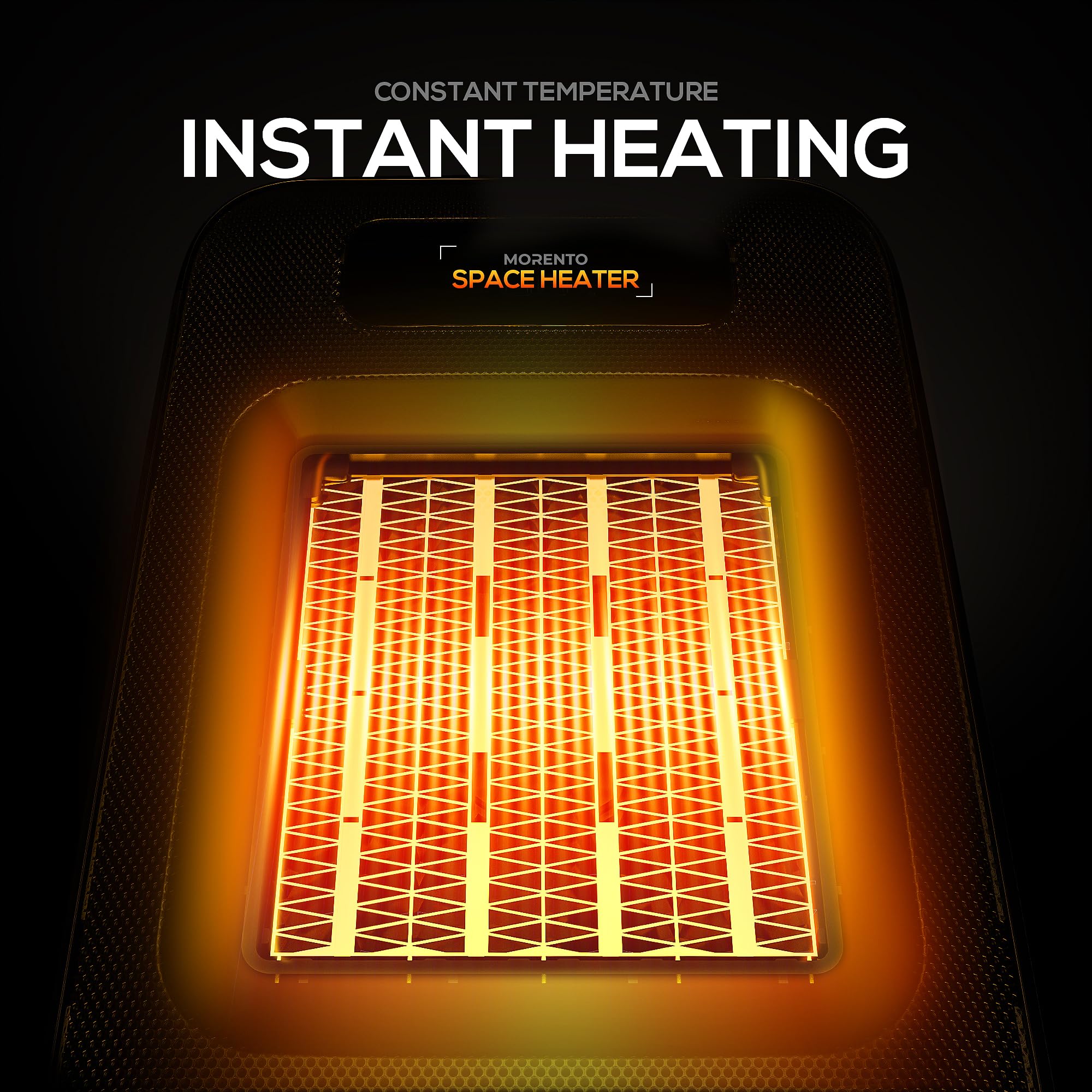 MORENTO 1500W Electric Space Heater with Thermostat - Portable Indoor Heater with Heating & Fan Modes for Office, Bedroom, Home - Compact Desk Heater for Winter Warmth & Personal Comfort (White, 1 Pack)