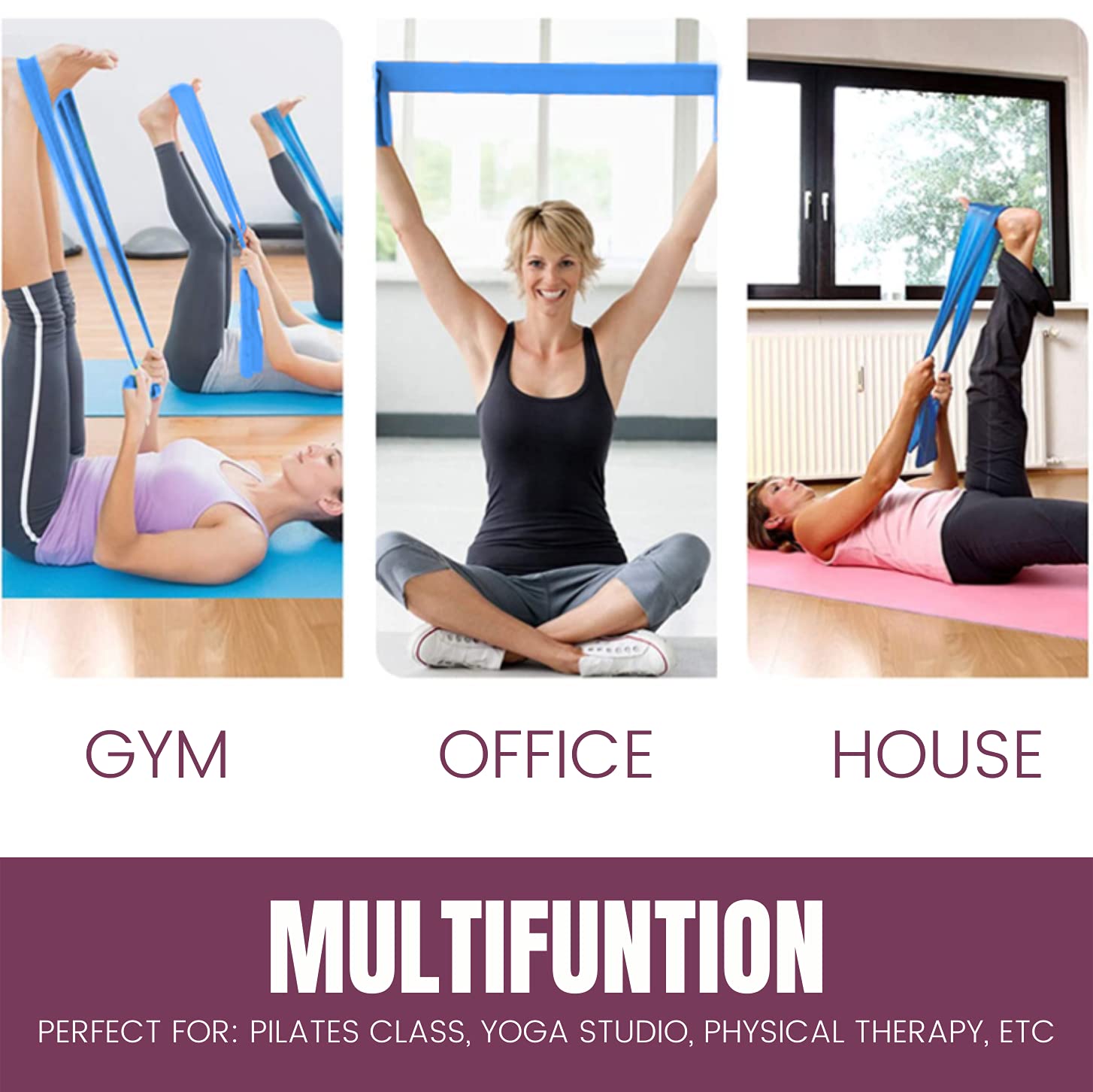 Premium Resistance Loop Bands Set of 6 - Non-Slip Exercise Bands for Legs, Butt & Hip Workouts - Includes 3 Resistance Bands, 1 Yoga Band & 2 Core Sliders - Perfect for Pilates, Yoga, Home Gym & Travel Fitness - Workout Equipment for Women & Men