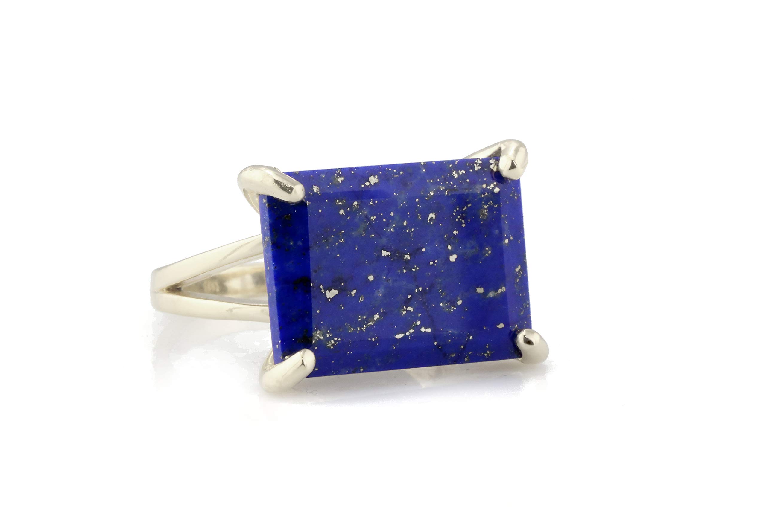 14k Rose Gold Lapis Lazuli Ring - Natural Gemstone Jewelry for Women - Elegant Birthday Gift