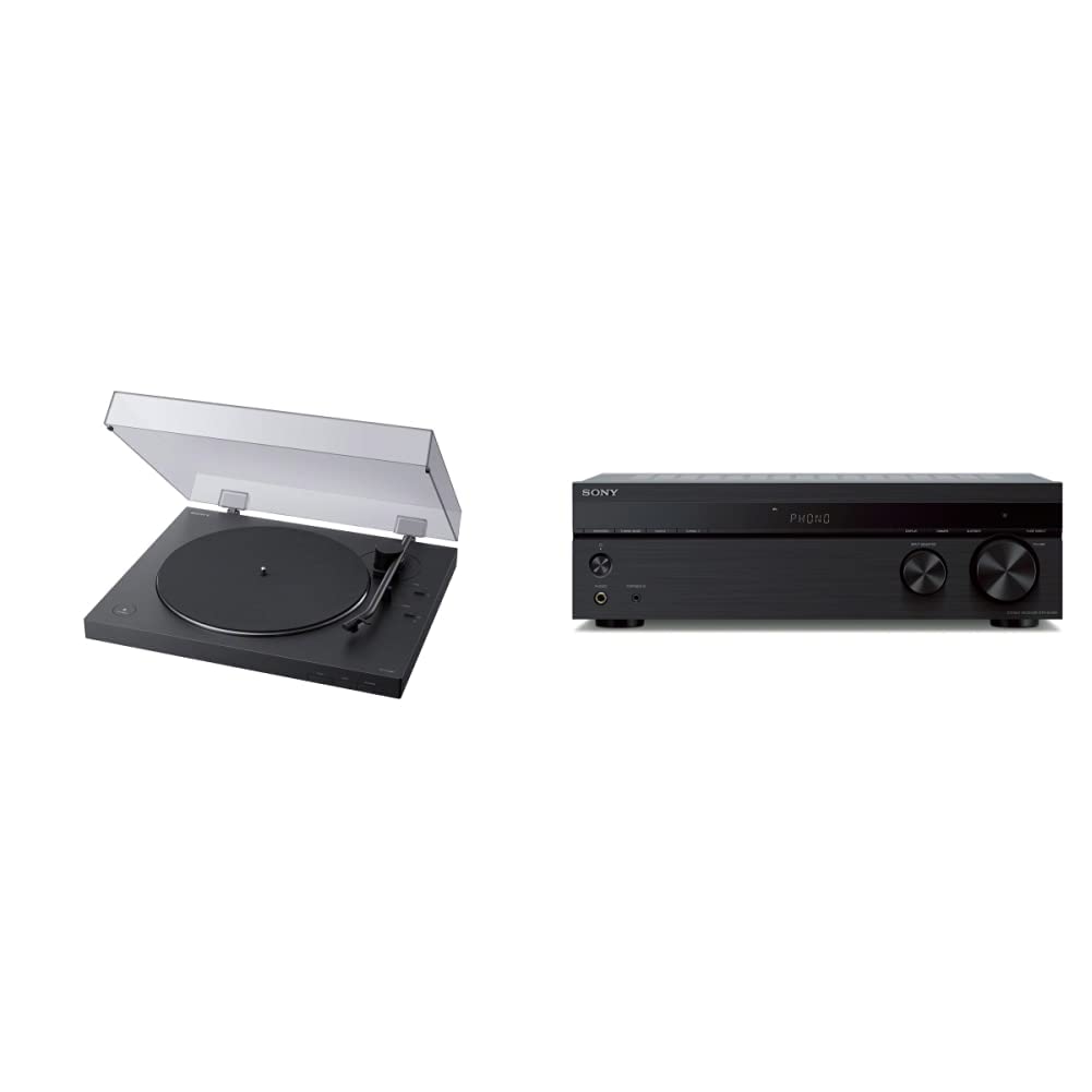 Sony PS-LX310BT Fully Automatic Wireless Belt-Drive Turntable with Bluetooth - Compatible with STRDH190 2-Channel Stereo Receiver & Phono Inputs - Perfect for Home Entertainment, Vinyl Collection & Music Enthusiasts