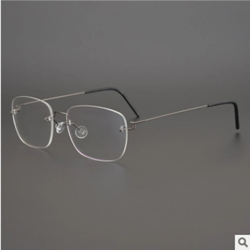 Aimee Unisex Rimless Square Titanium Eyeglasses - Lightweight Durable Frame for Men & Women - Perfect for Reading, Work, and Everyday Use