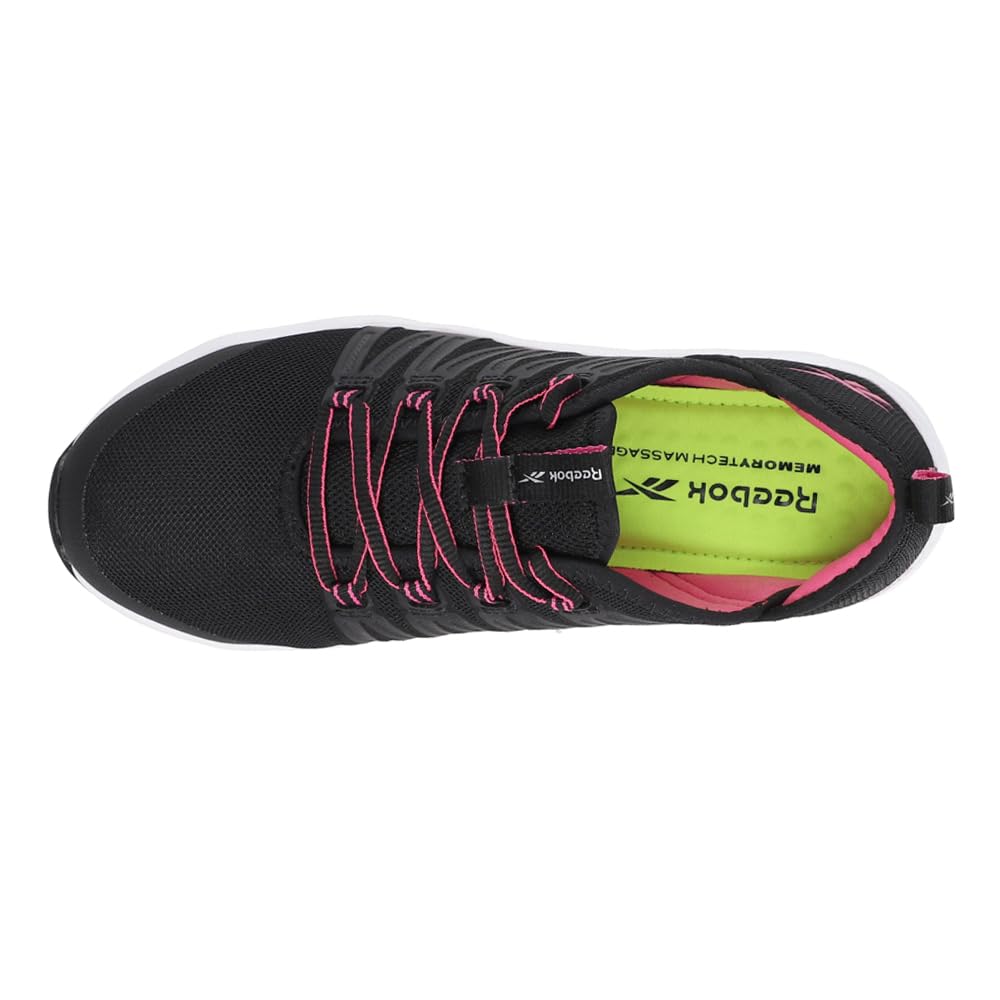 Reebok Women's Astroride Work Shoes with Steel Toe & Static Dissipative - Black & Pink (7.5 Wide) | Comfortable Safety Shoes for Nurses, Factory Workers & Industrial Jobs