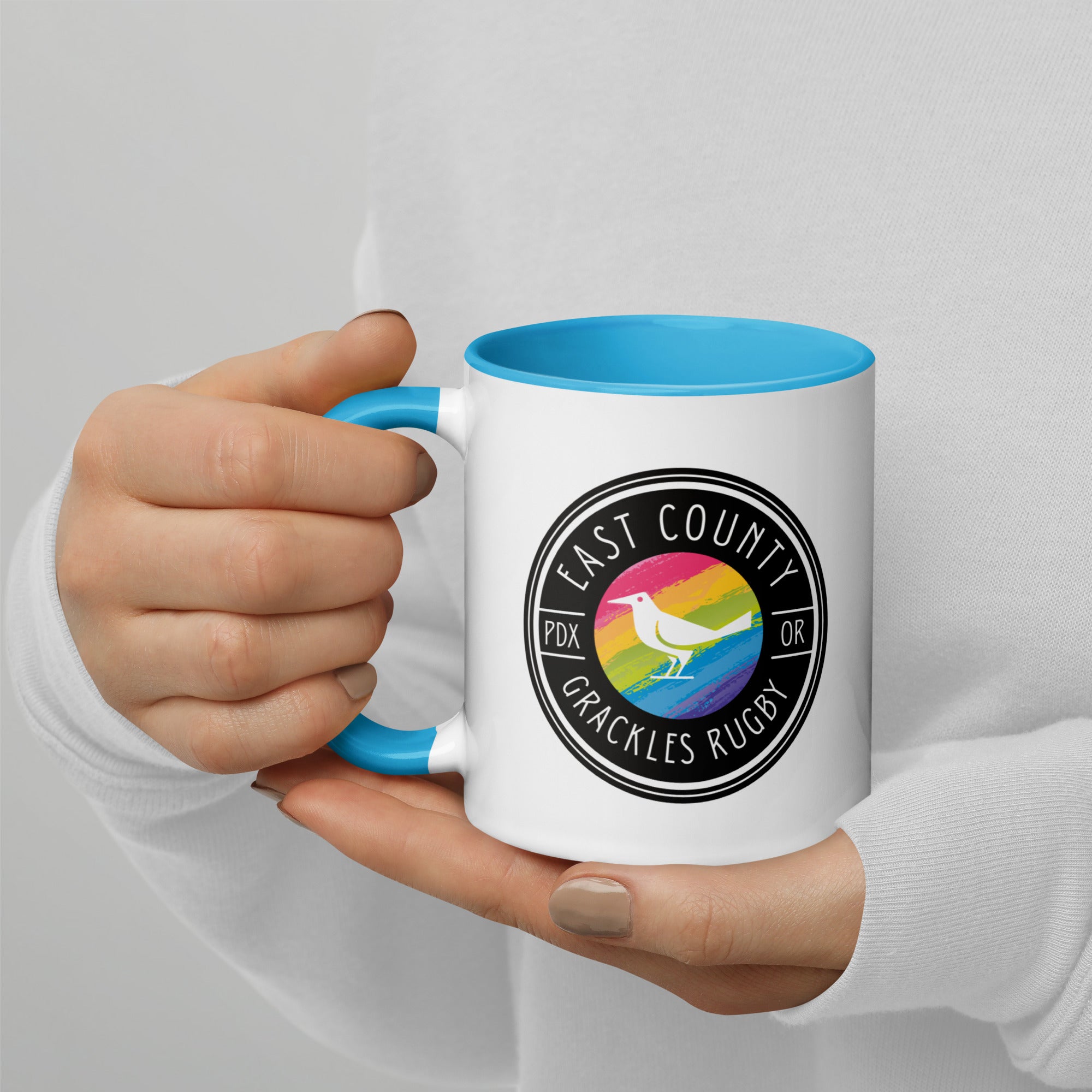 East Co. Grackles Coffee Mug - 12oz Ceramic Travel Mug with Lid, Insulated & Leak Proof - Perfect for Office, Camping & Commuting