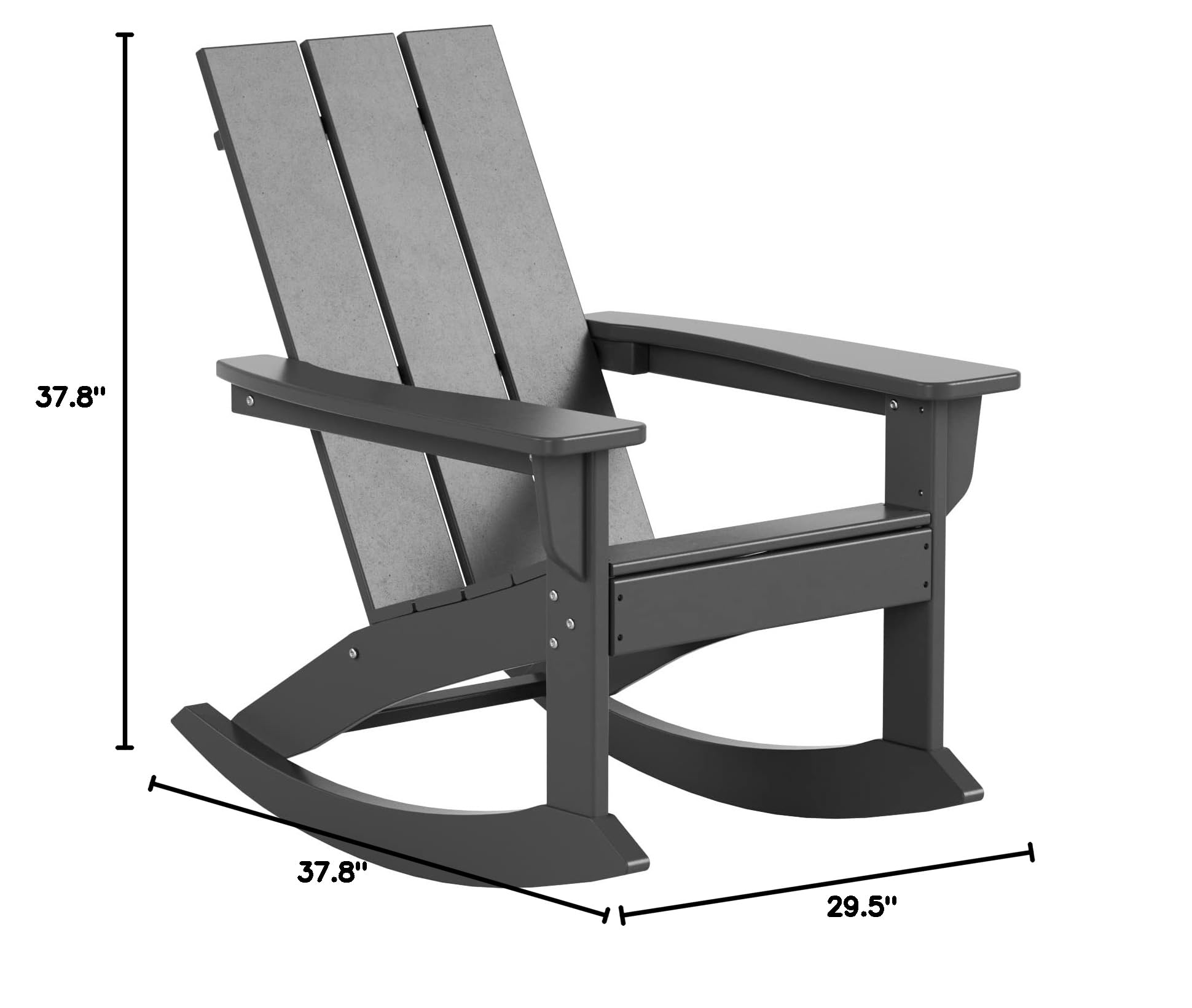WO Home Furniture 2-Piece Adirondack Rocking Chair Set - All-Weather UV-Resistant Patio Chairs for Outdoor Living Spaces (Gray) | Perfect for Backyard, Garden, Deck & Poolside Relaxation
