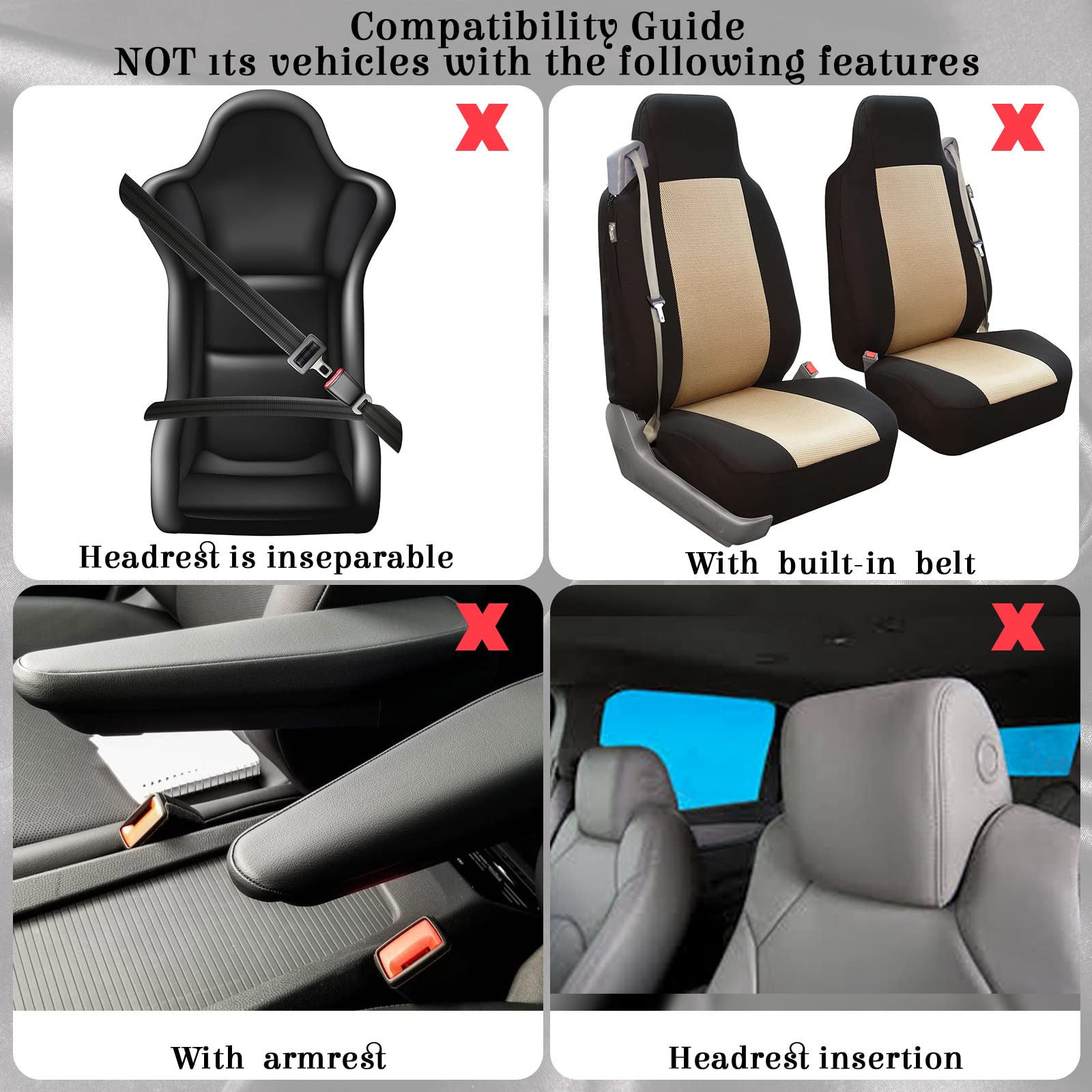 **Woanger 47-Piece Full Set Car Seat Covers for Women - Fluffy Steering Wheel Cover, Seat Belt Pads, Floor Mats & AC Decor Strips - Universal Fit (Blue) - Perfect for Comfort & Style in Sedans, SUVs & Trucks**