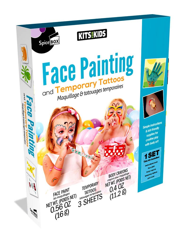 Spicebox Kids Face Painting Kit - Safe & Non-Toxic Face Paint Set for Children's Birthday Parties, Halloween Costumes & Creative Play