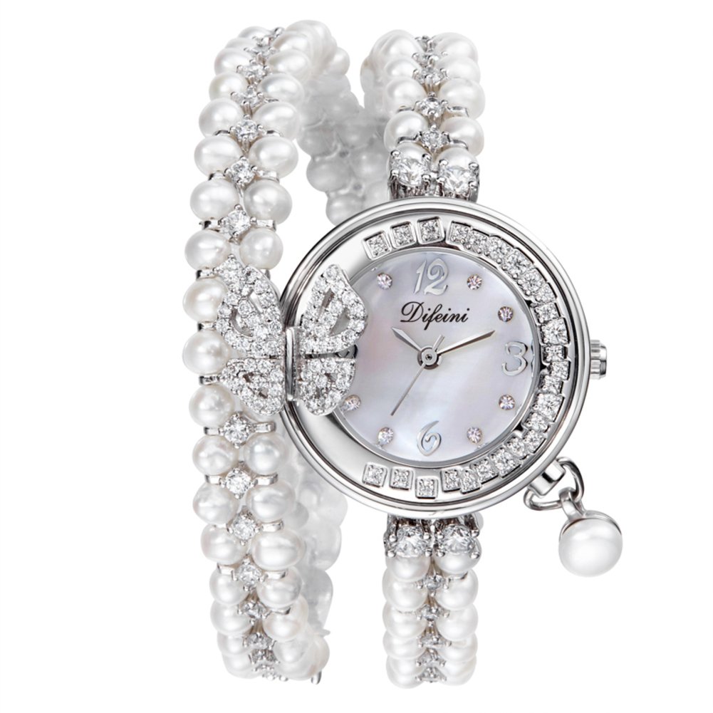 Elegant Pearl Bracelet Watch for Women - Waterproof Quartz Wristwatch - Perfect for Parties, Weddings & Everyday Wear