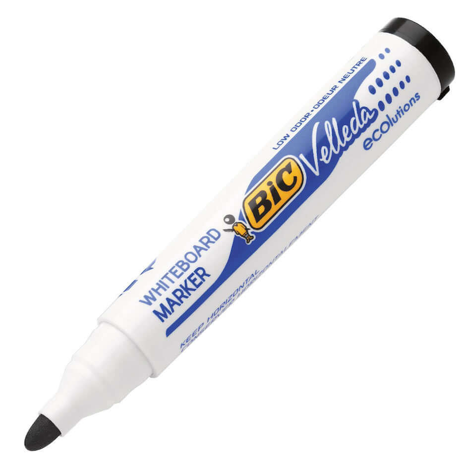 BIC Velleda 1701 Whiteboard Markers - Pack of 4 Dry Erase Markers for Whiteboards, Glass & Non-Porous Surfaces - Perfect for Office, Classroom & Home Use