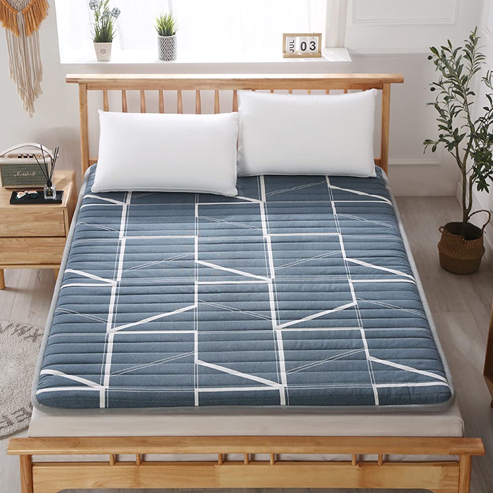 Foldable Memory Foam Floor Mattress for Kids & Adults - Japanese Futon Tatami Mat Bed Roll - Twin Size 53x74 Inch (135x190cm) - Thick Sleeping Pad for Guest Room, Camping, Travel & Home Use