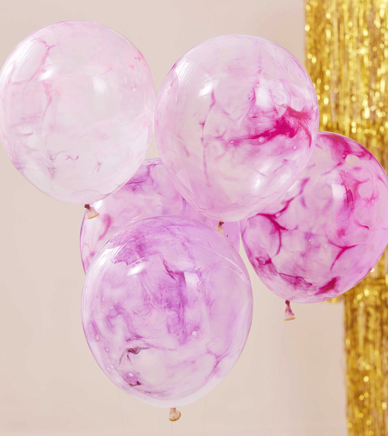 Ginger Ray Pink Paint Balloons for Party Decorations & Fun Activities - Perfect for Birthday Parties, Gender Reveals, and Festive Celebrations