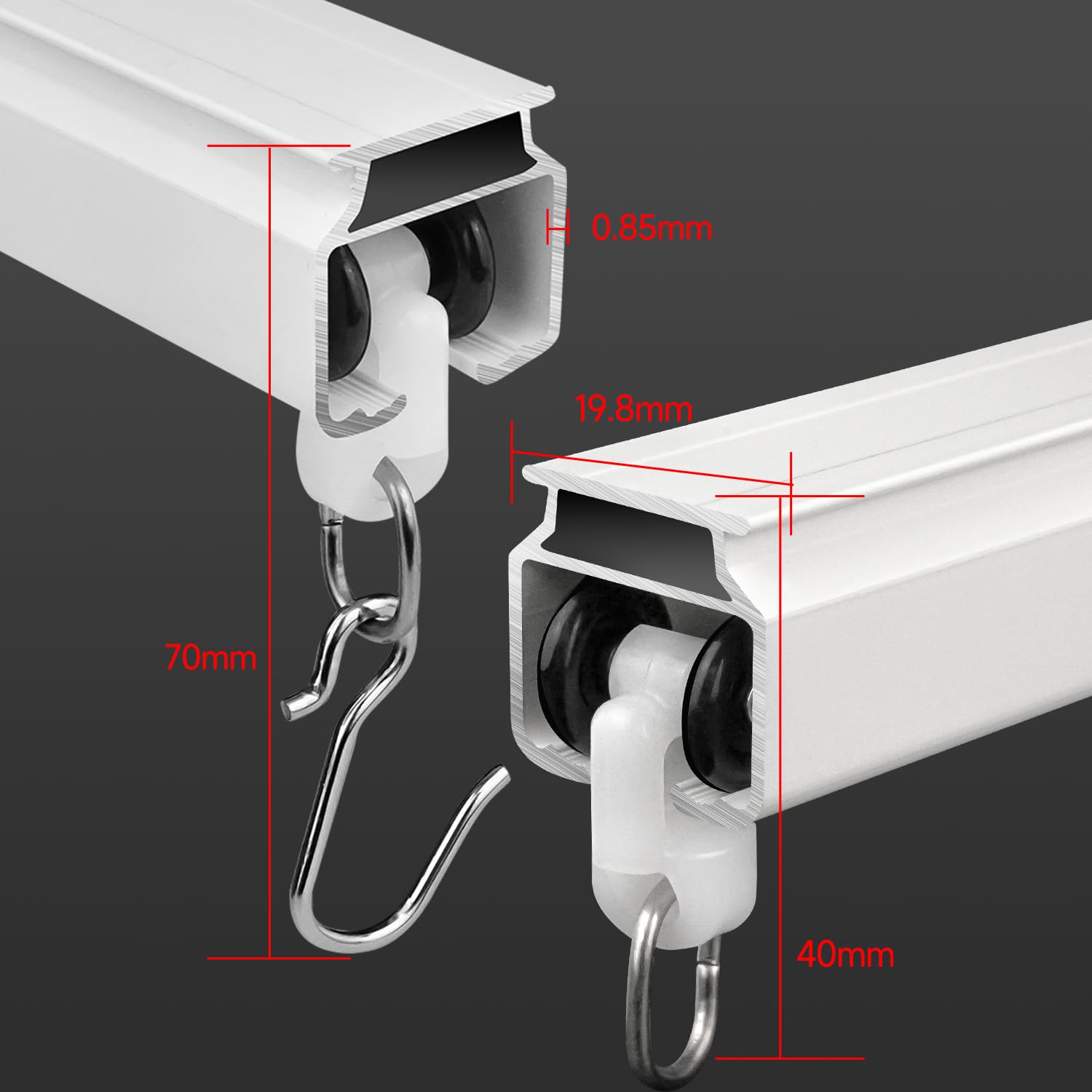 12.4FT Hospital Ceiling Curtain Track - Heavy Duty Sliding Rails with Hooks for Shower, RV, Room Divider & Privacy Screens | Wall Mount Drop Ceiling System for Medical Facilities, Campers & Home Use