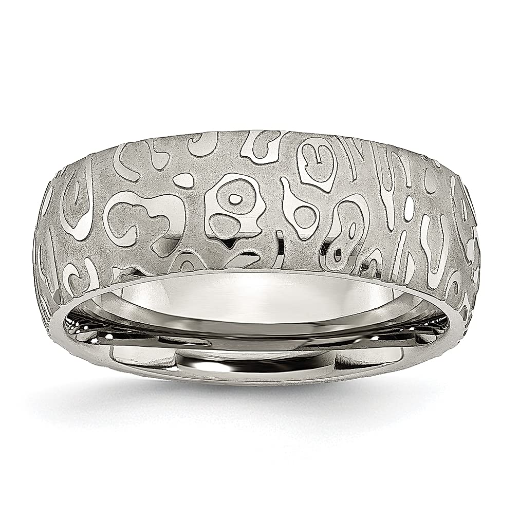 Titanium Brushed Texture 8mm Wedding Band Ring for Women - Elegant Fashion Jewelry, Durable & Hypoallergenic - Perfect Gift for Her, Anniversary, Engagement & Special Occasions