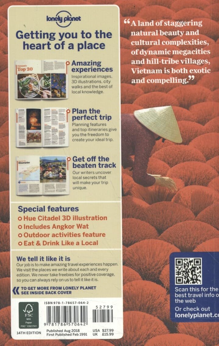 Lonely Planet Vietnam 14th Edition Travel Guide - Best Vietnam Travel Book for Backpacking, Culture & Food | Perfect for Solo Travelers & Adventure Seekers