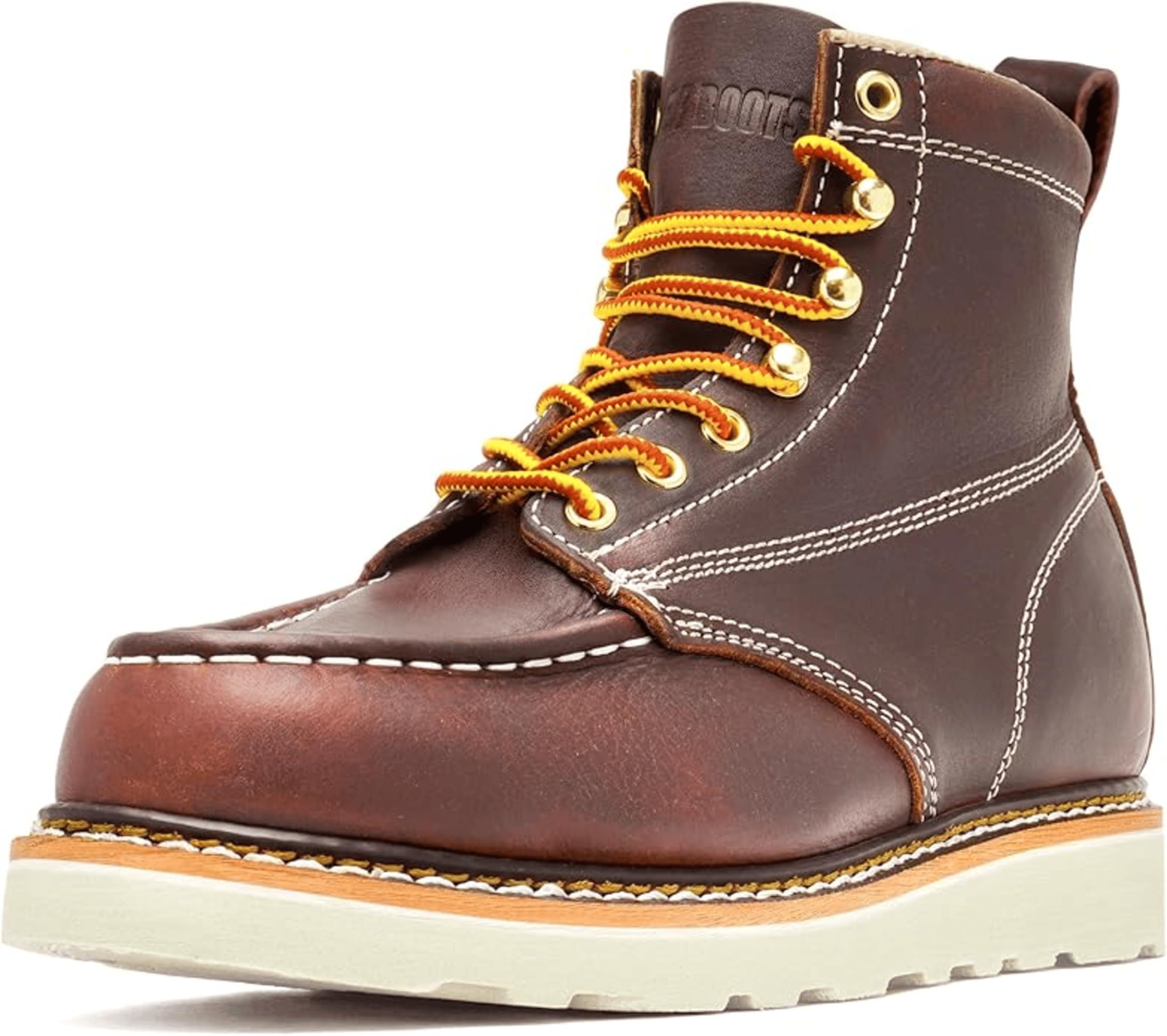 EverFit Lightweight Men's Work Boots - Anti-Slip, Shock Absorbing Leather Safety Boots with Goodyear Welt Construction | Durable for Industrial, Construction, Roofing & Electrician Work | All-Day Comfort for Tough Jobs
