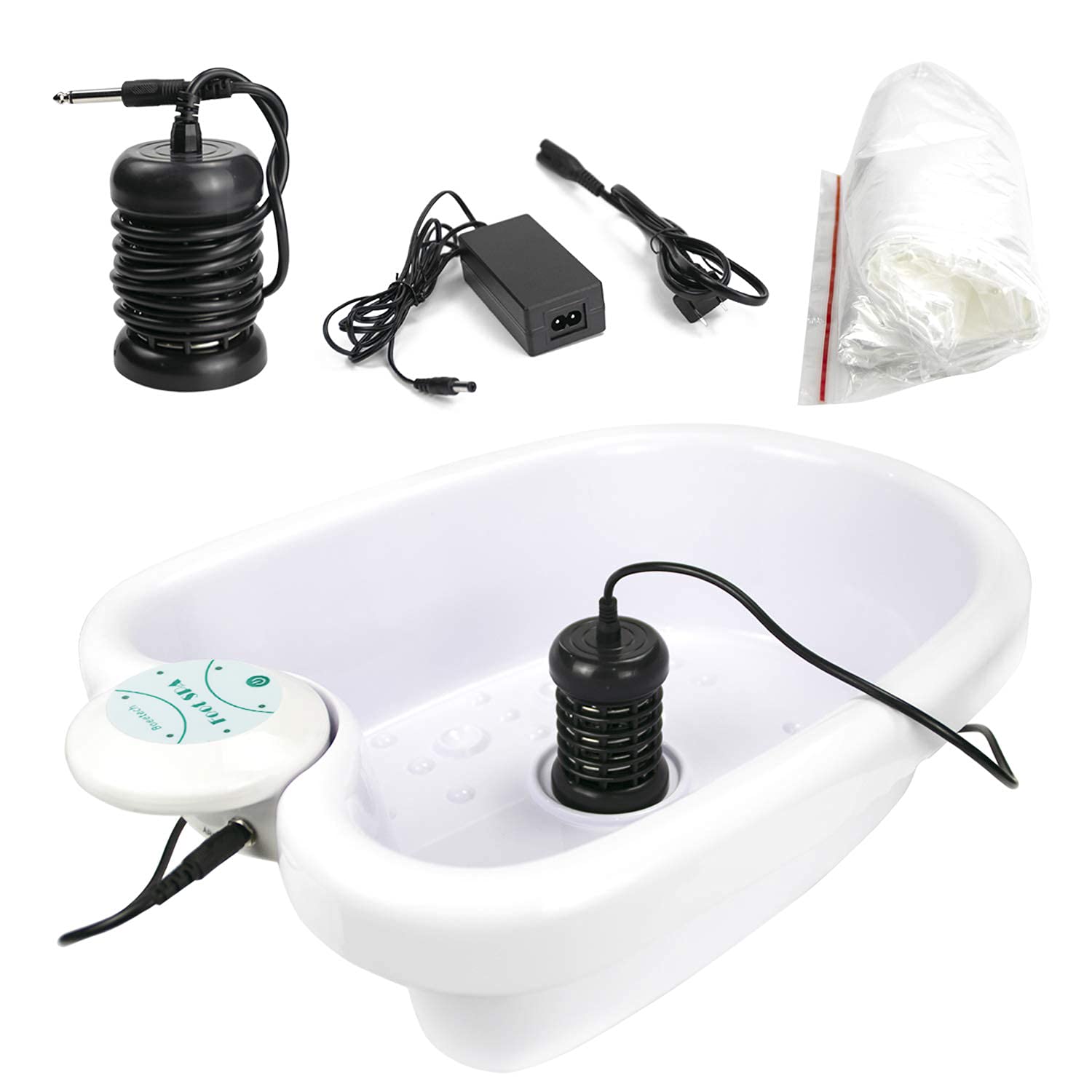 Detox Foot Spa Machine - Ionic Foot Detox Cleanse System with Professional Tub Basin, 200 Liners & 2 Ion Arrays | Aqua Chi Spa for Relaxation & Body Cleansing | Perfect for Home Spa, Wellness Centers & Self-Care Routines