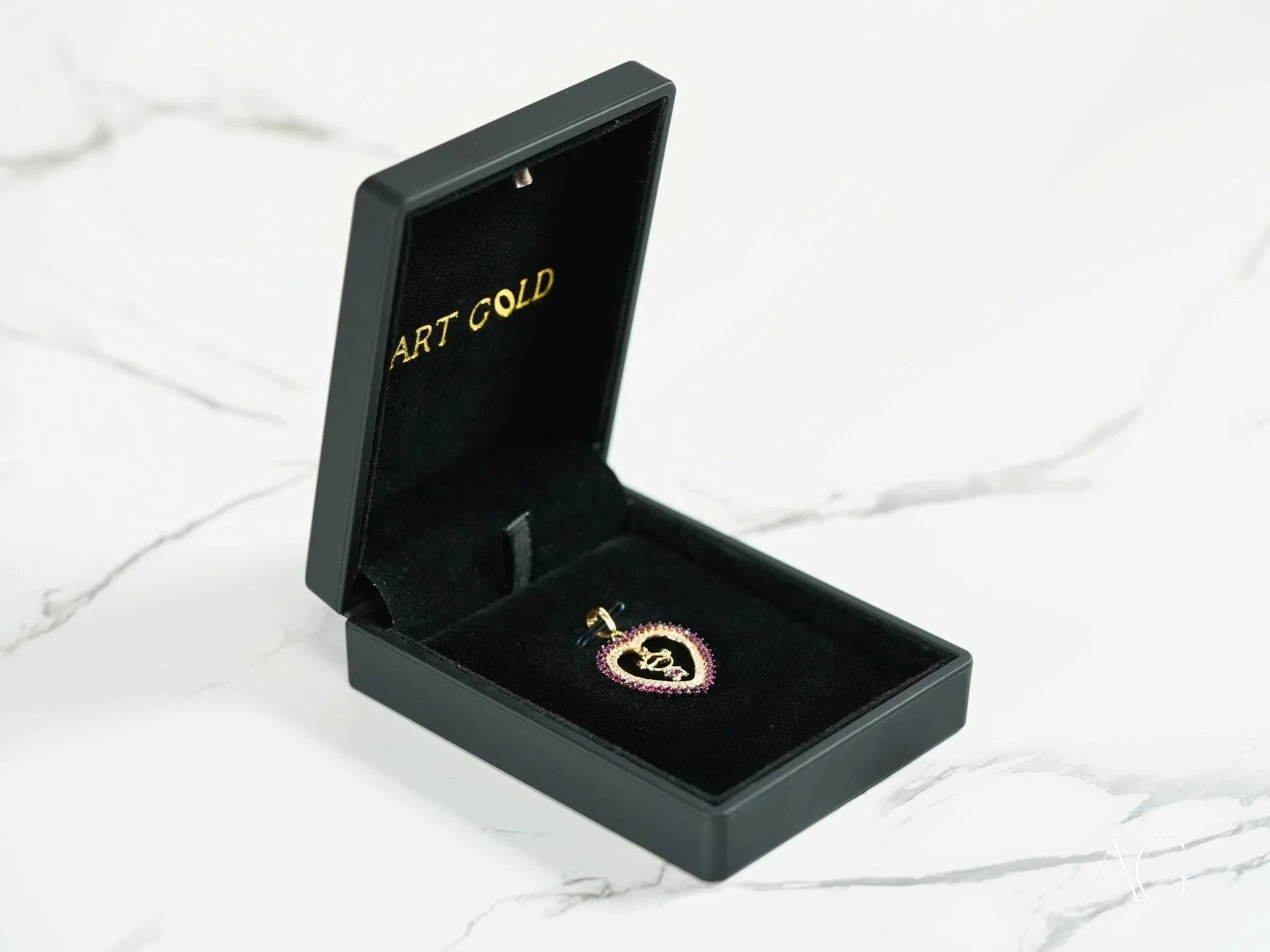18K Gold Red CZ Heart Pendant Necklace - Elegant Valentine's Gift for Her, Anniversary Jewelry, Romantic Birthday Present for Girlfriend, Wife, or Loved One - Perfect for Date Nights, Weddings, and Special Occasions