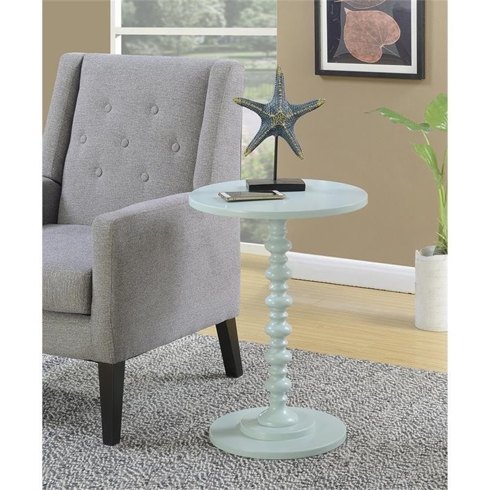 Home Square Palm Beach Spindle Side Table Set of 2 - Green Wood Finish End Tables for Living Room, Bedroom or Patio Decor