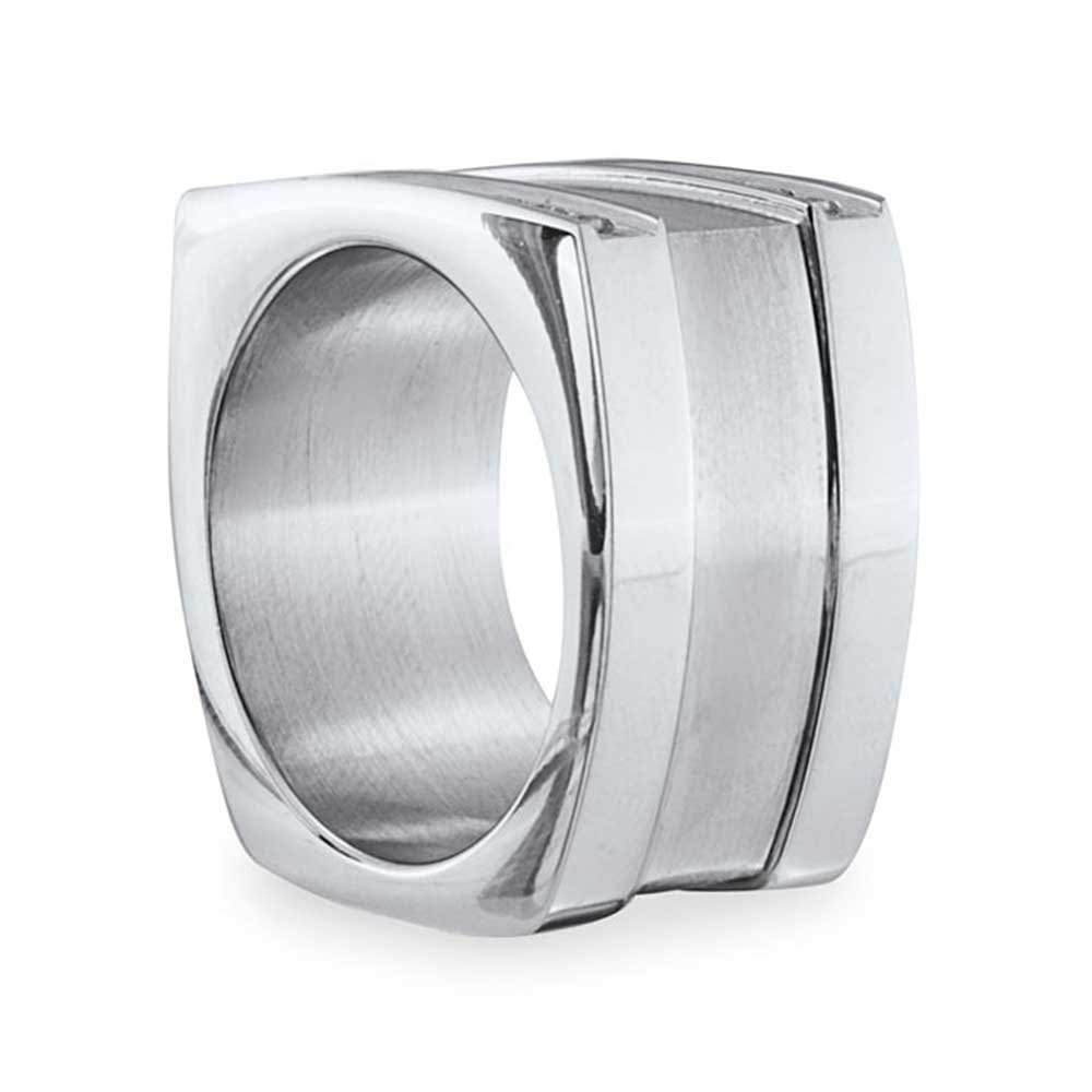 Personalized Greek Key Geometric Pave CZ Accent Cubic Zirconia Cross Men's Rectangle Signet Statement Band Ring - .925 Sterling Silver or Stainless Steel - Perfect for Weddings, Gifts & Everyday Luxury Jewelry