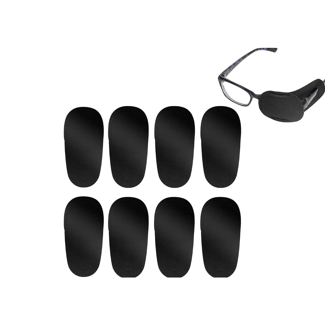 Bhavya Optic Black Eye Patch for Kids - 4 Pairs (8 Pcs) Strabismus & Amblyopia Treatment - Comfortable Lazy Eye Patch for Daily Use, School, and Outdoor Activities