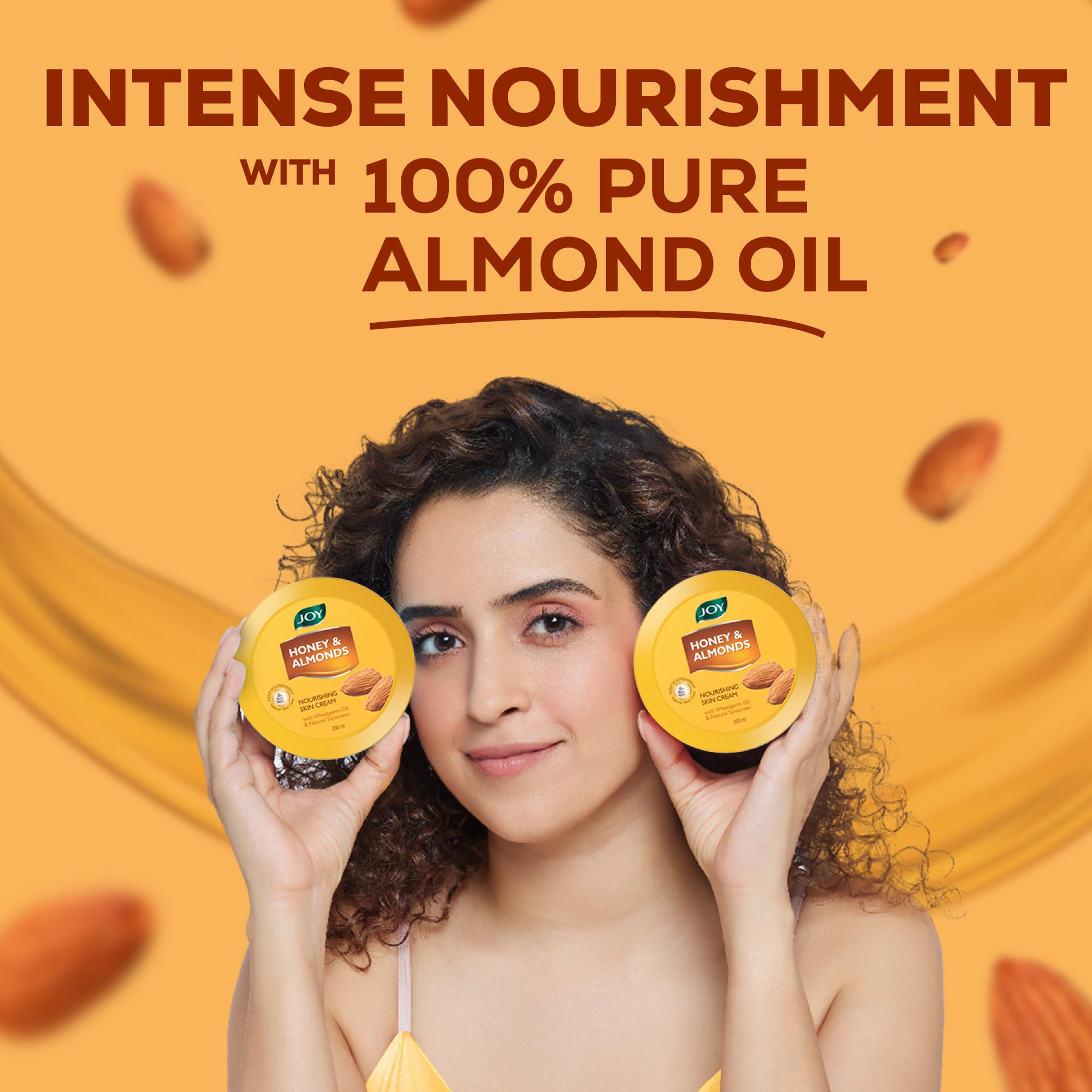 Joy Honey & Almonds Deep Nourishing Moisturizer for Face, Hands & Body (500ml) – Natural Sunscreen Cold Cream for Glowing Skin, Protects Against Dryness & Retains Moisture Balance | Perfect for Daily Hydration, Winter Skin Care & Sun Protection