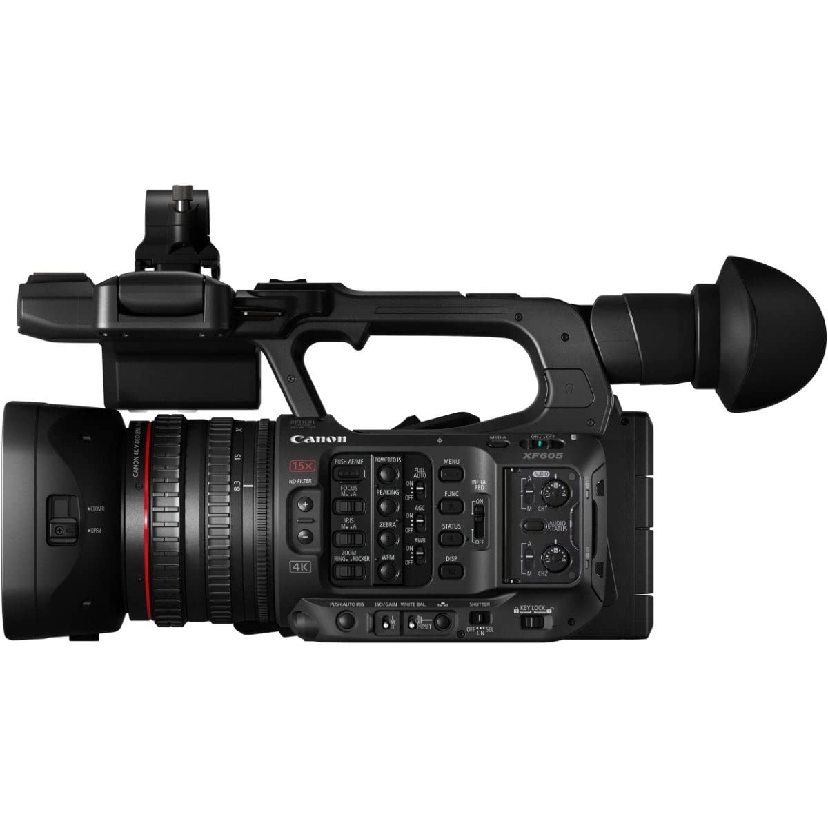 Canon XF605 4K UHD Professional Camcorder with 1-inch CMOS Sensor - Perfect for Film Making, Live Streaming & Broadcast Journalism