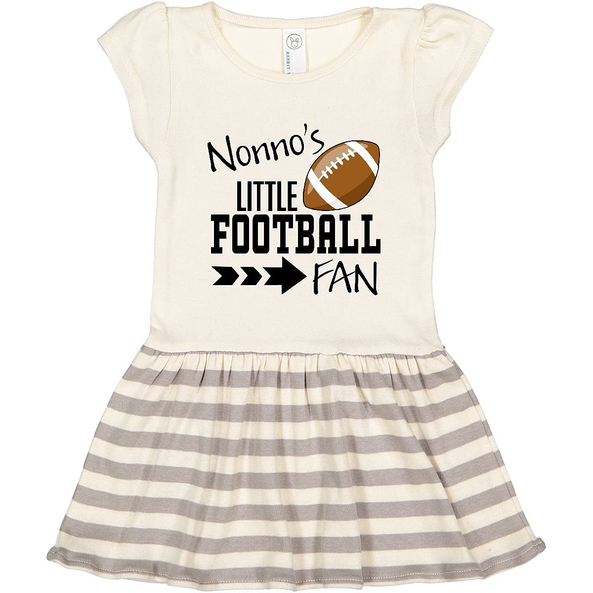 Inktastic Nonno's Little Football Fan Toddler Dress - Cute Sports Outfit for Baby Girls & Boys - Perfect for Game Day, Family Photos & Playdates