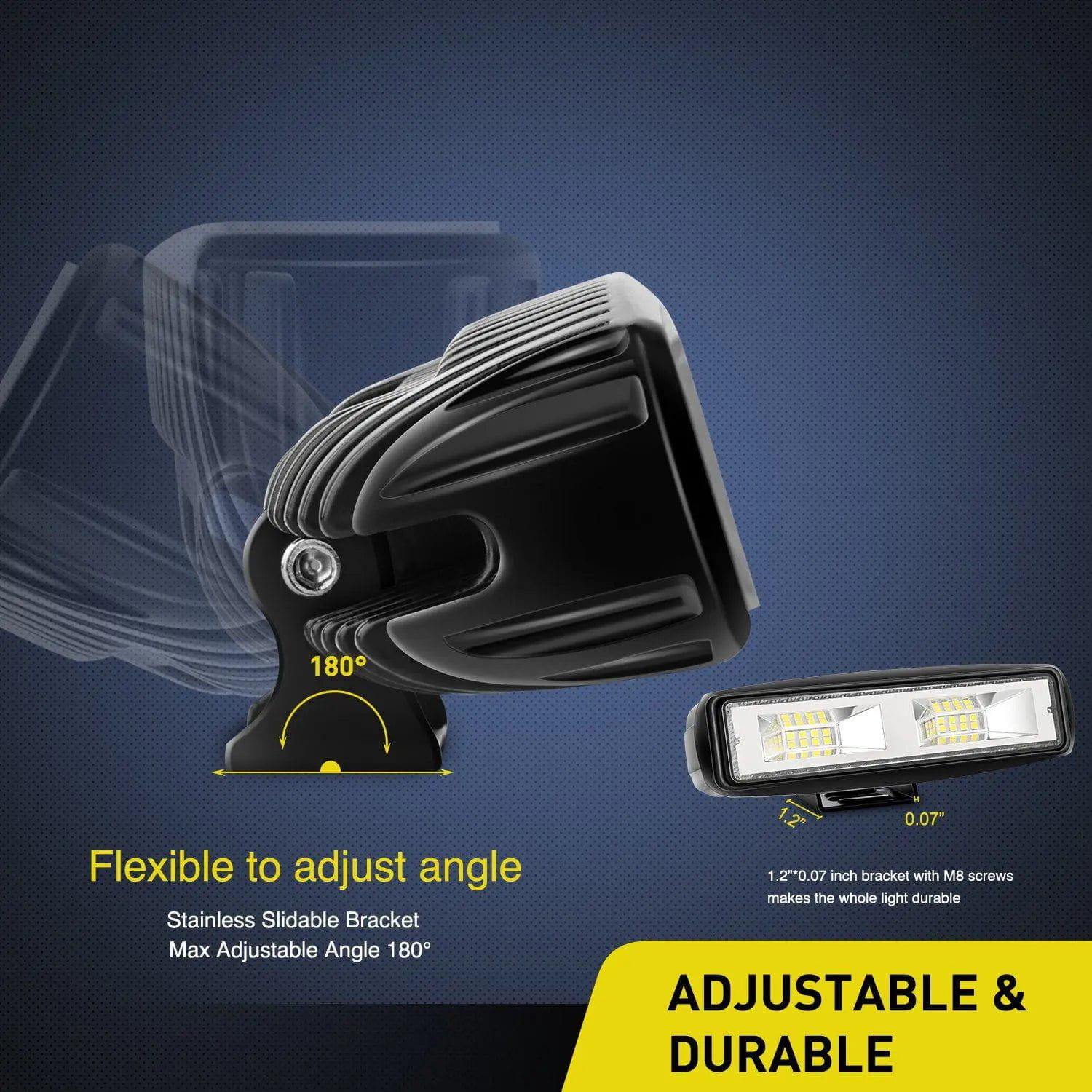 48W 4800LM 6 Inch LED Flood Work Lights (Pair) - High Brightness for Construction, Warehouse, and Outdoor Lighting