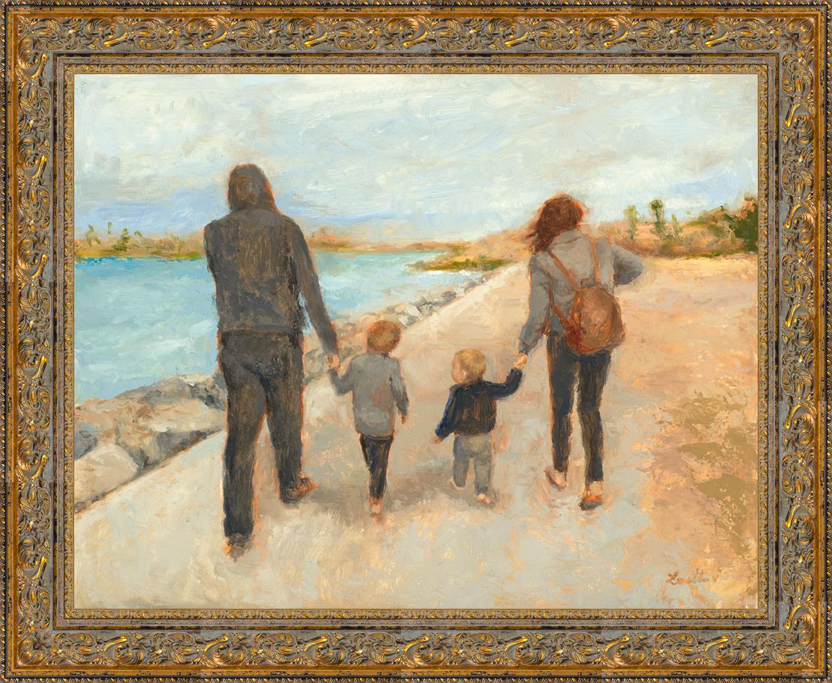 Family Walk On The Beach - Comfortable & Stylish Beach Sandals for Women, Men and Kids | Perfect for Summer Vacations, Seaside Strolls and Outdoor Adventures